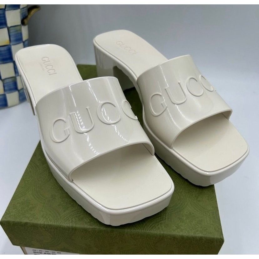 Gucci Women’s Gucci, rubber block, low heel slides, size 41 Size US 11 / IT 41 - 1 Thumbnail
