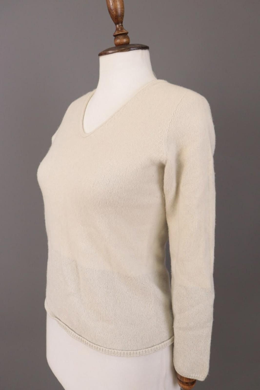 Designer Le Tricot Perugia Beige Wool Silk Knit Sweater Size M Size M / US 6-8 / IT 42-44 - 10 Thumbnail