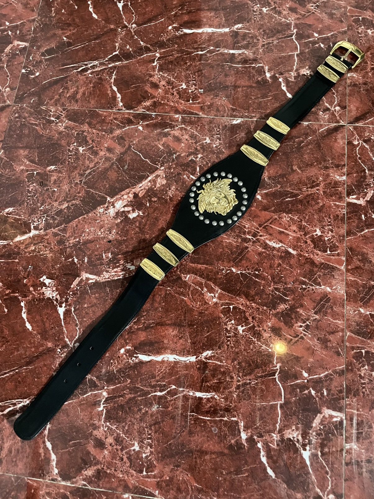 Versace Vintage GIANNI VERSACE C1992 gold boxing belt Size ONE SIZE - 2 Thumbnail