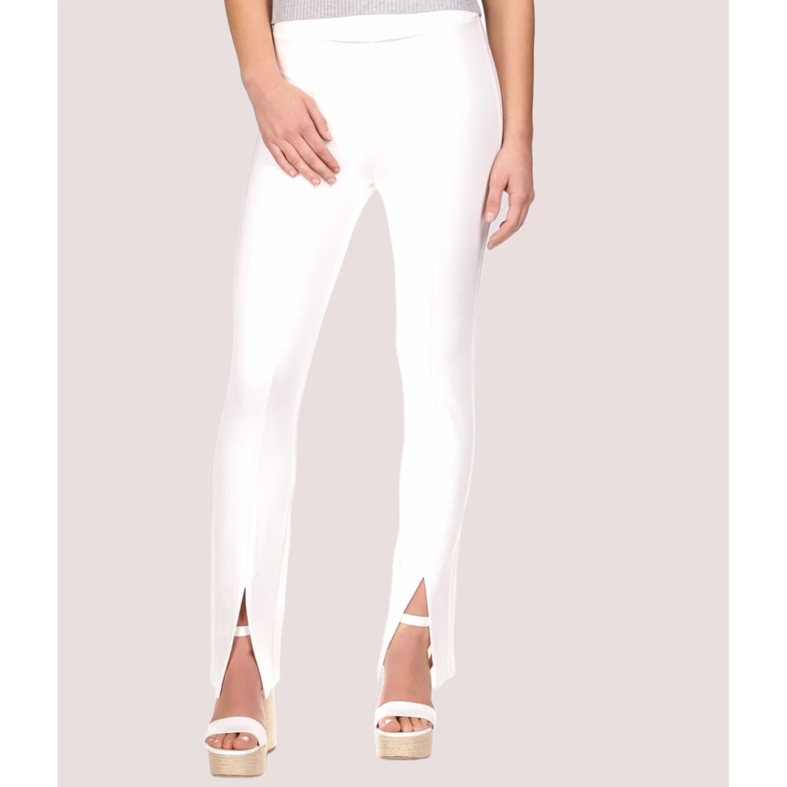 Michael Kors Michael Kors Womens Split Hem Tapered Leggings Casual Pants white Petite PL Size 36" / US 14 / IT 50 - 1 Thumbnail