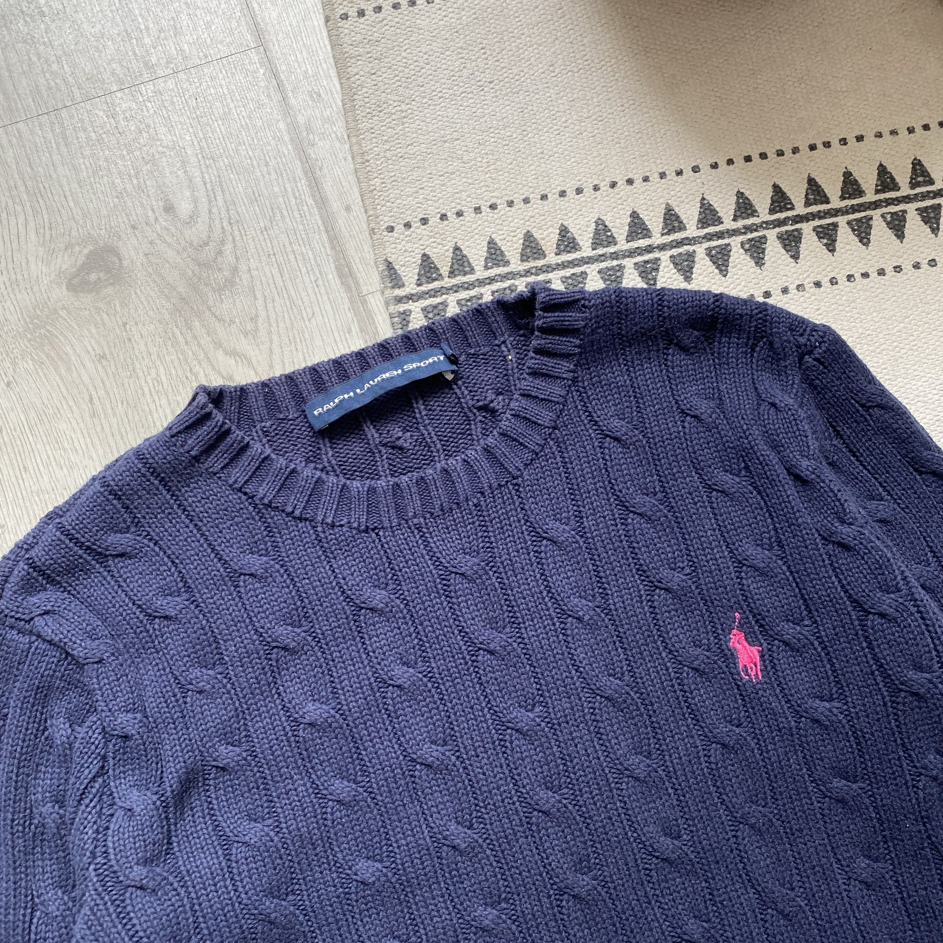 Polo Ralph Lauren 🔥90s Vintage Polo Ralph Lauren Cable Knit Sweater Faded Size S / US 4 / IT 40 - 2 Thumbnail