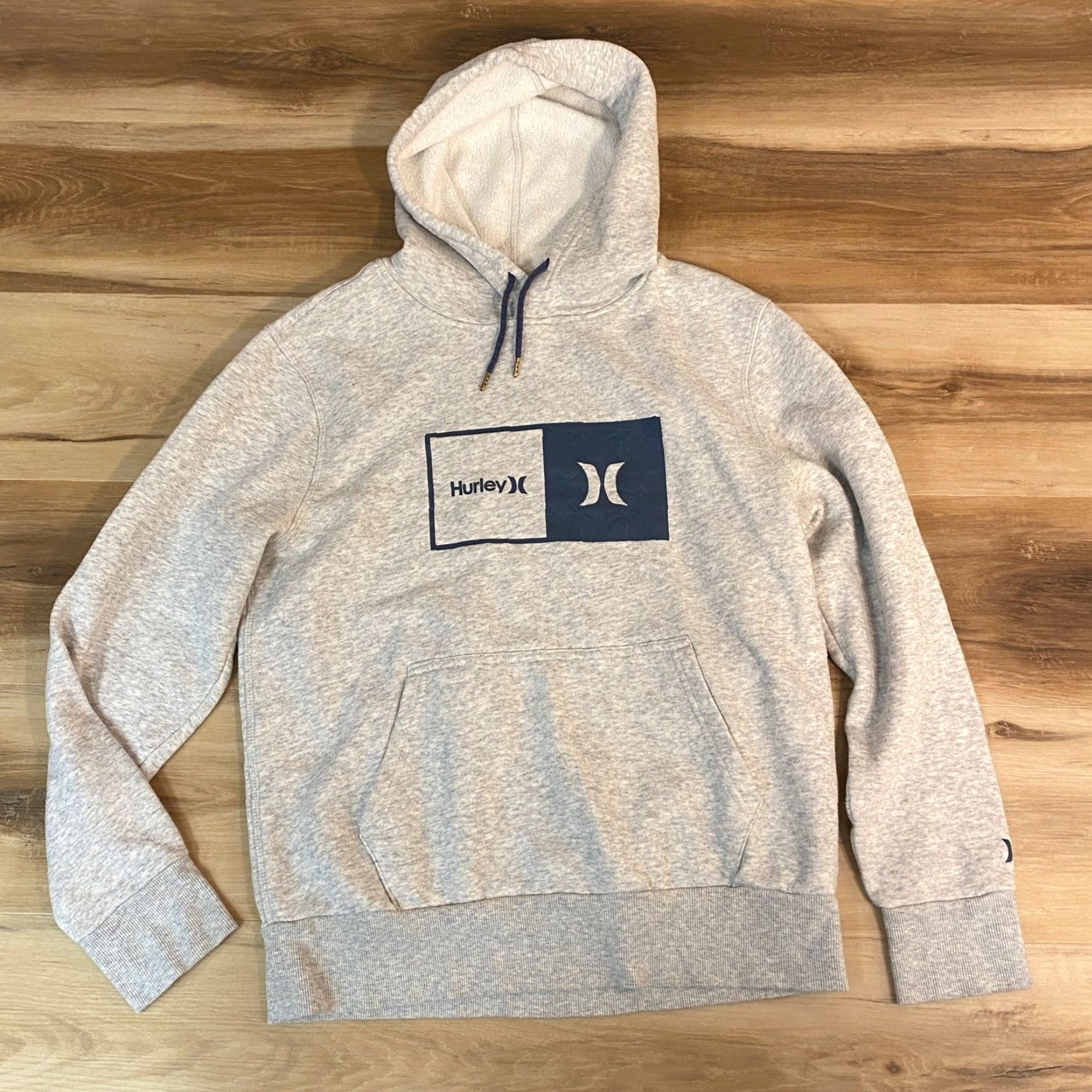 Hurley VINTAGE Hurley Mens Hoodie Gray Blue Logo Long Sleeve Pullover Sweatshirt Size US S / EU 44-46 / 1 - 3 Thumbnail