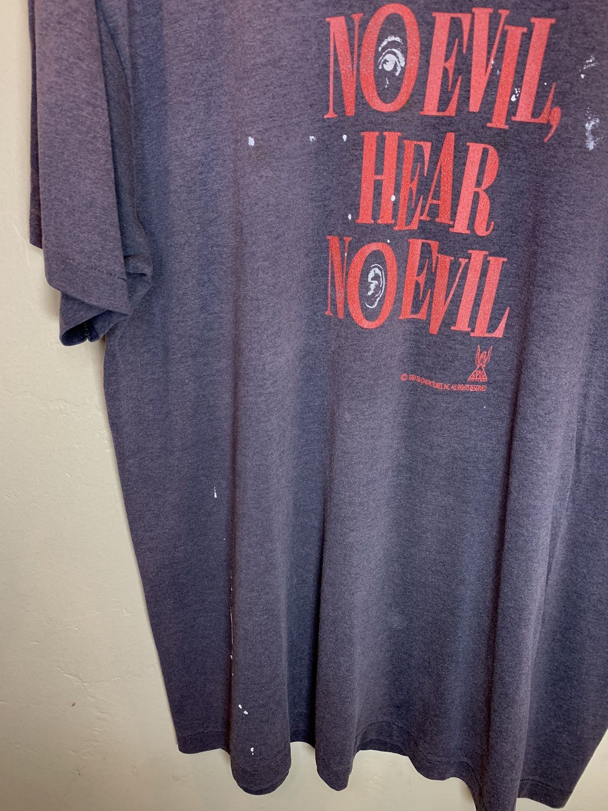 Vintage RARE Vintage 80’s See No Evil Hear No Evil Movie Promo Shirt Size US XL / EU 56 / 4 - 7 Thumbnail