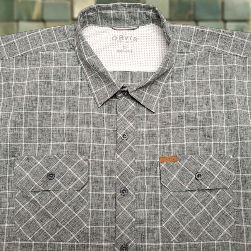 Orvis Orvis Shirt Men 2XL Gray Plaid Classic Collection Performance Travel Lightweight Button-Up Short Sleeve Casual Mens Size US XXL / EU 58 / 5 - 1 Thumbnail