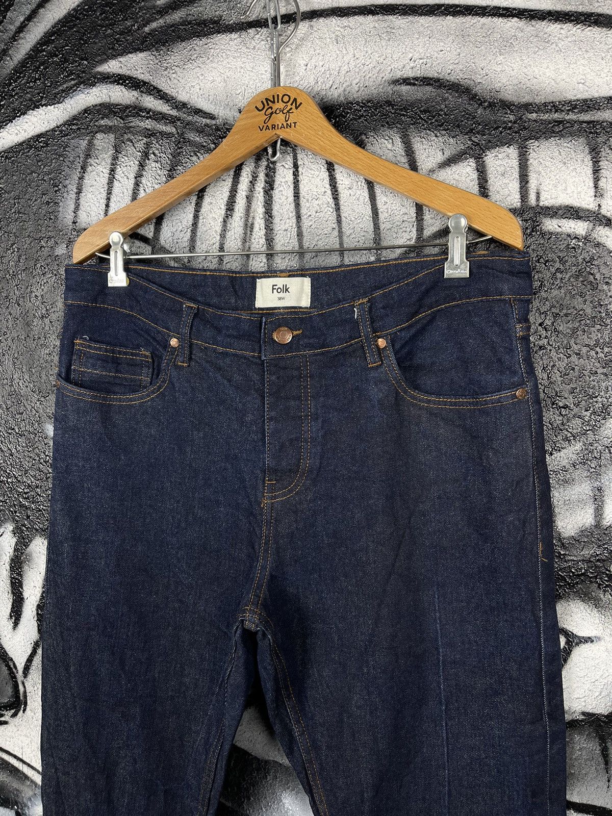 Folk Folk Indigo Blue Cotton Selvedge Denim Jeans Men’s Size W38 Size US 36 / EU 52 - 2 Thumbnail