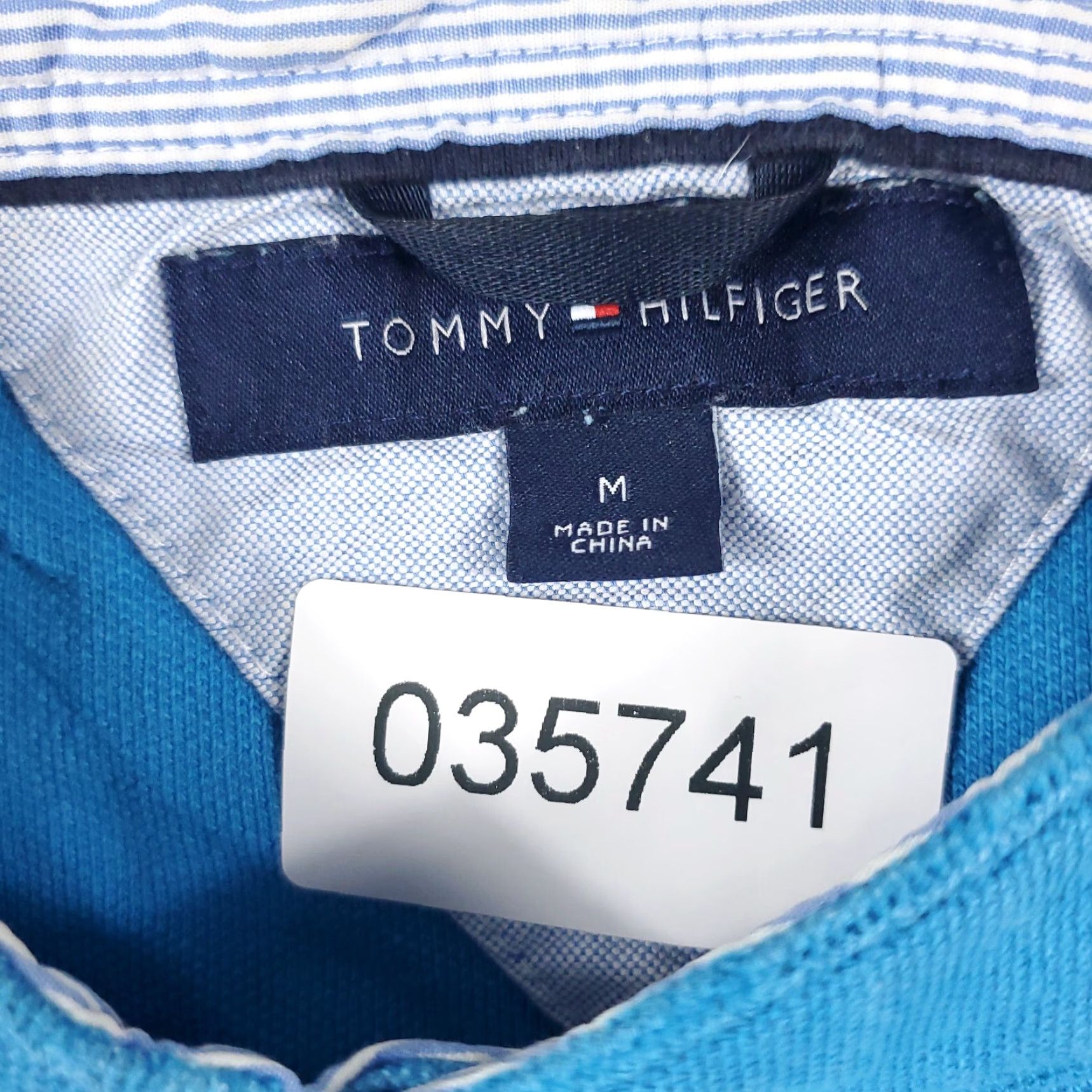 Tommy Hilfiger VINTAGE Tommy Hilfiger Polo Shirt Men Medium Blue Polo Short Sleeve Casual Button Collar Logo US Flag Theme 90s? Size US M / EU 48-50 / 2 - 8 Thumbnail