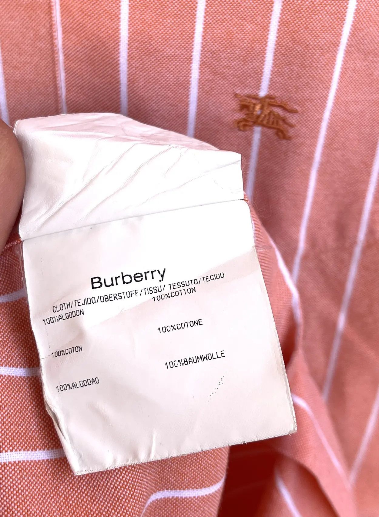 Burberry 🔥 pink salmon Burberry London striped shirt size xl Size US XL / EU 56 / 4 - 7 Thumbnail