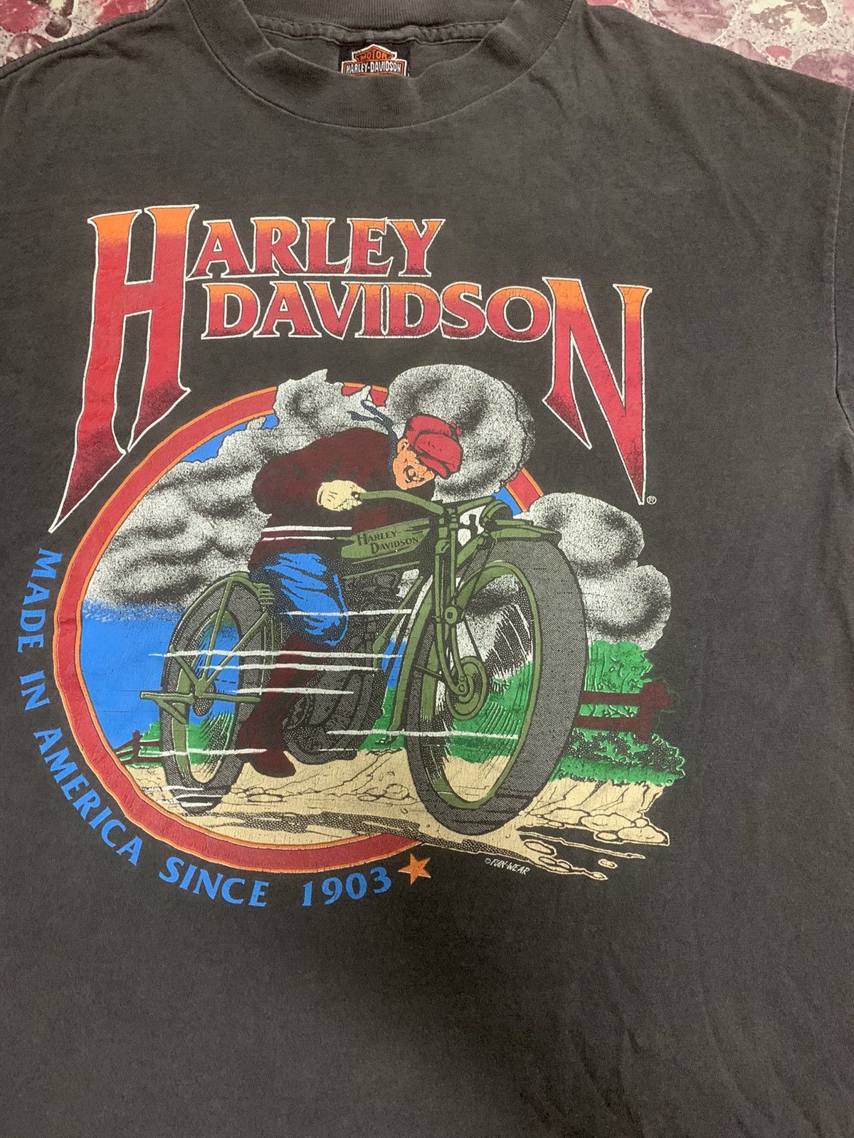Harley Davidson × Vintage VINTAGE 80-90s HARLEY DAVIDSON FUN WEAR Tshirt Size US M / EU 48-50 / 2 - 15 Thumbnail