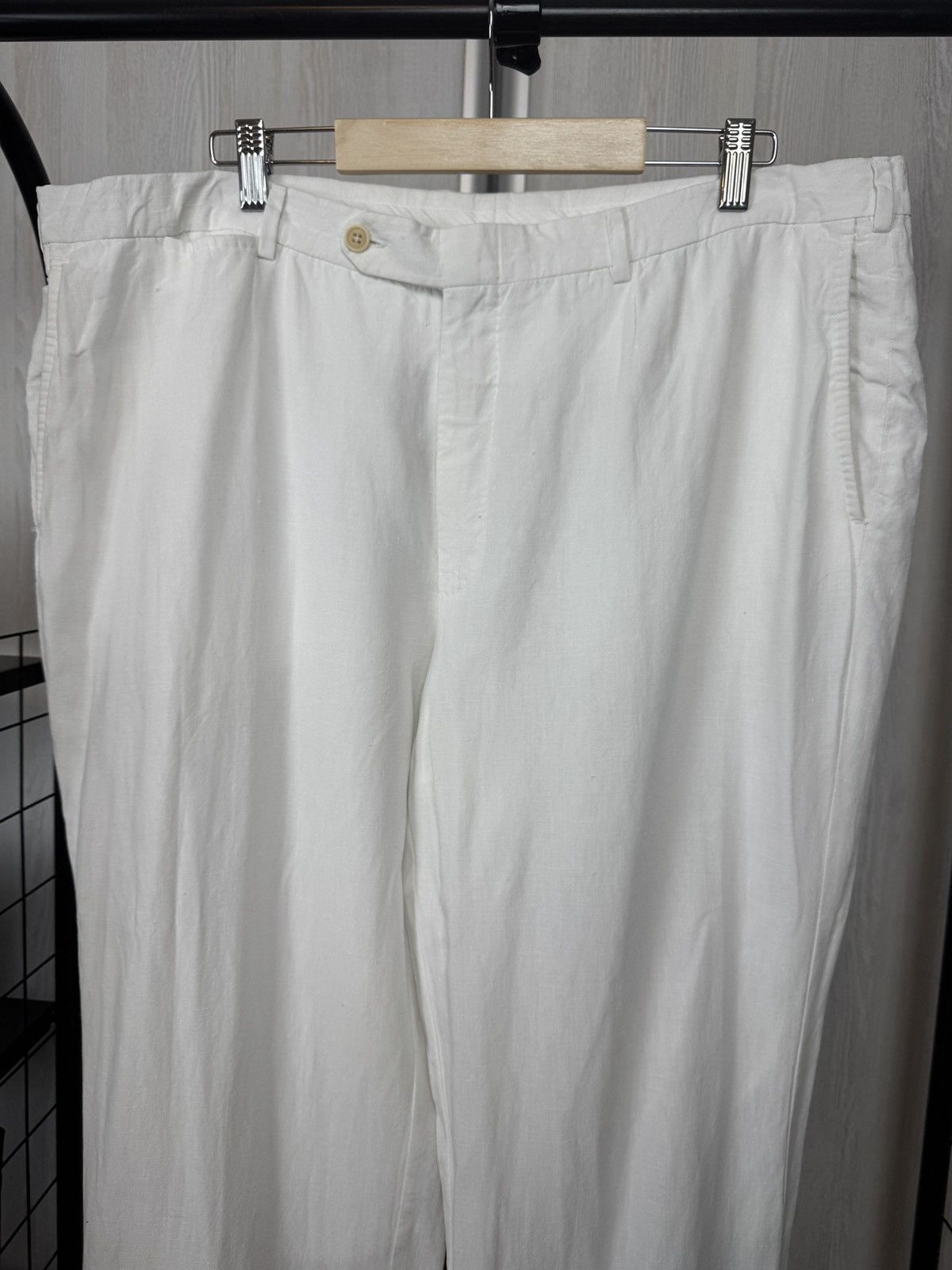 Ermenegildo Zegna Ermenegildo Zegna pure linen white classic casual pants Size US 40 / EU 56 - 3 Thumbnail