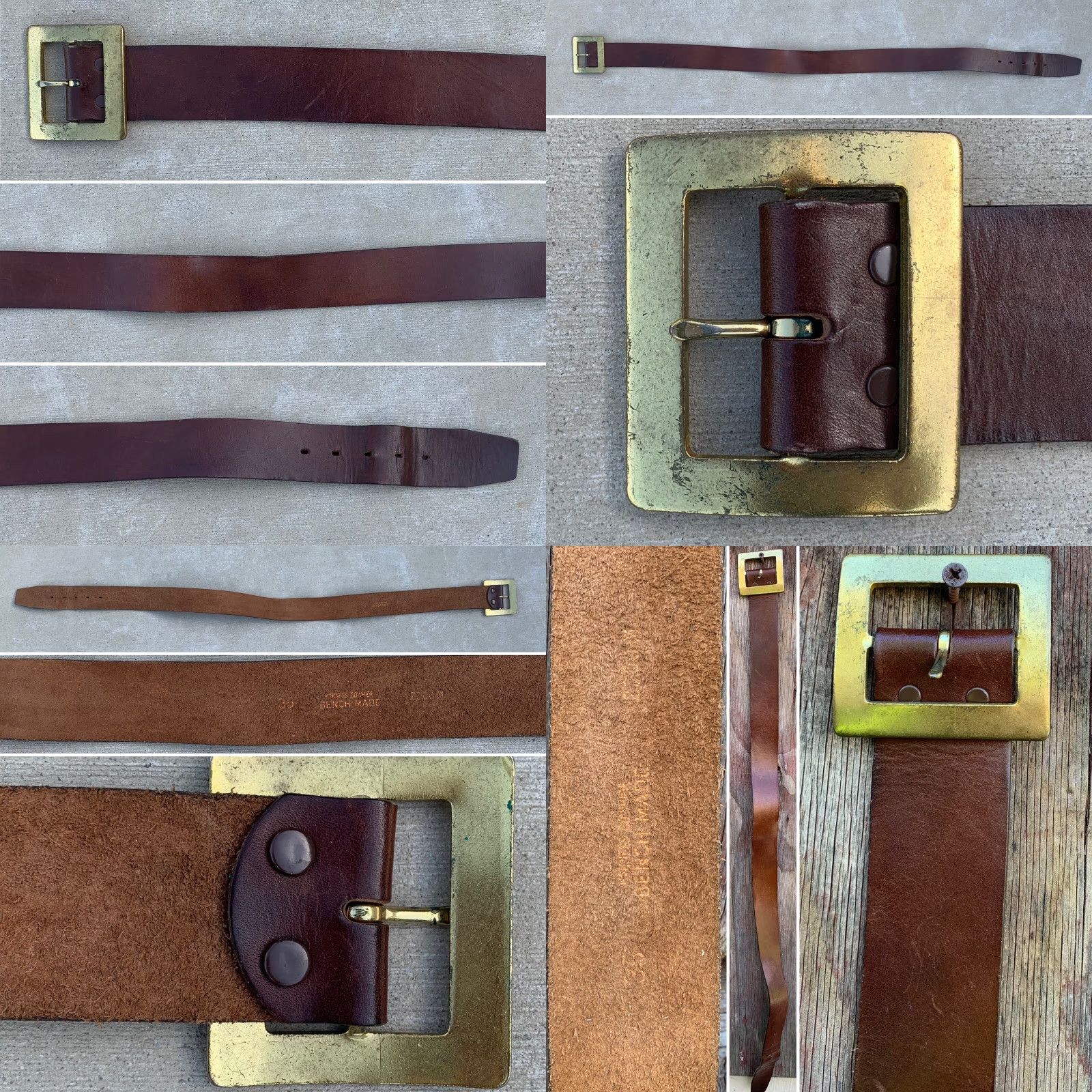 Vintage VINTAGE bench made Harness Cowhide Leather Belt Removable Buckle 35 or 36 Brown Adult Unisex Shirt/Hoodie/Belt? Size ONE SIZE - 9 Thumbnail