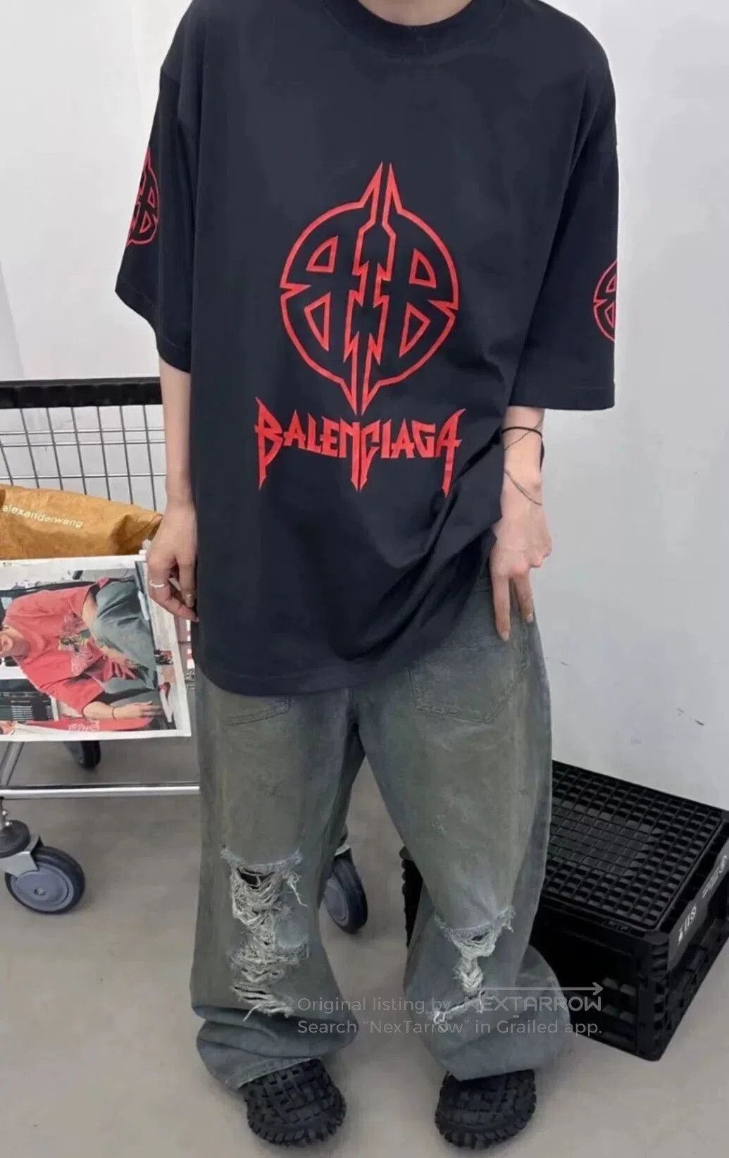 Balenciaga Balenciaga Red Double B Logo Black Tee. Size US S / EU 44-46 / 1 - 2 Thumbnail
