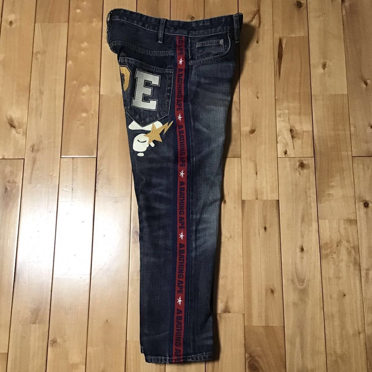 Bape BAPE STA LOGO embroidery slim fit denim pants APE ★size S Size US 30 / EU 46 - 2 Thumbnail