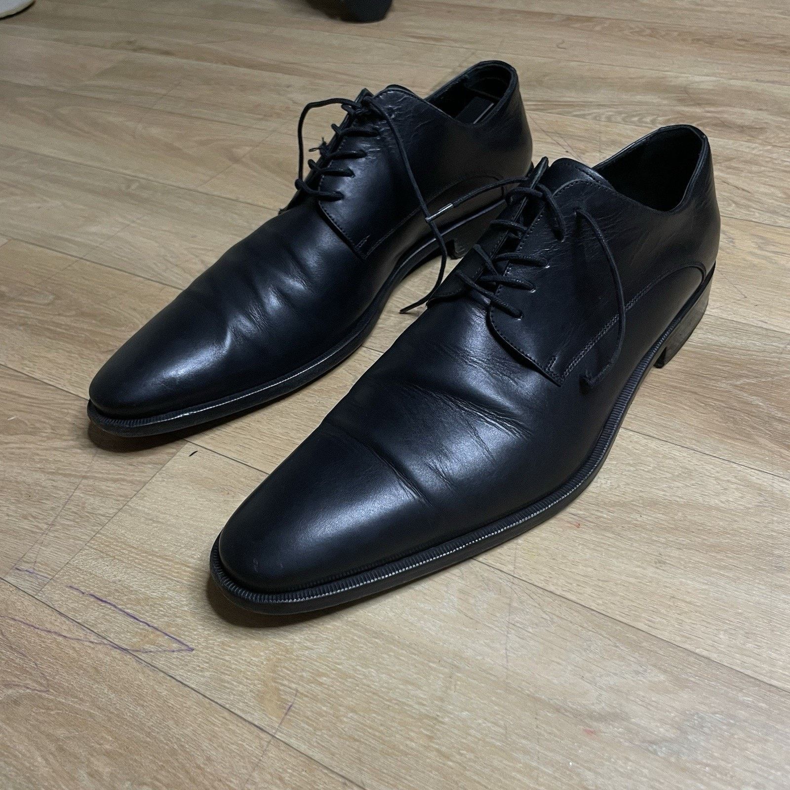 Dolce & Gabbana Dolce & Gabbana dress SHOES Low Pointed Toe Black Leather Size US 9 / EU 42 - 1 Thumbnail