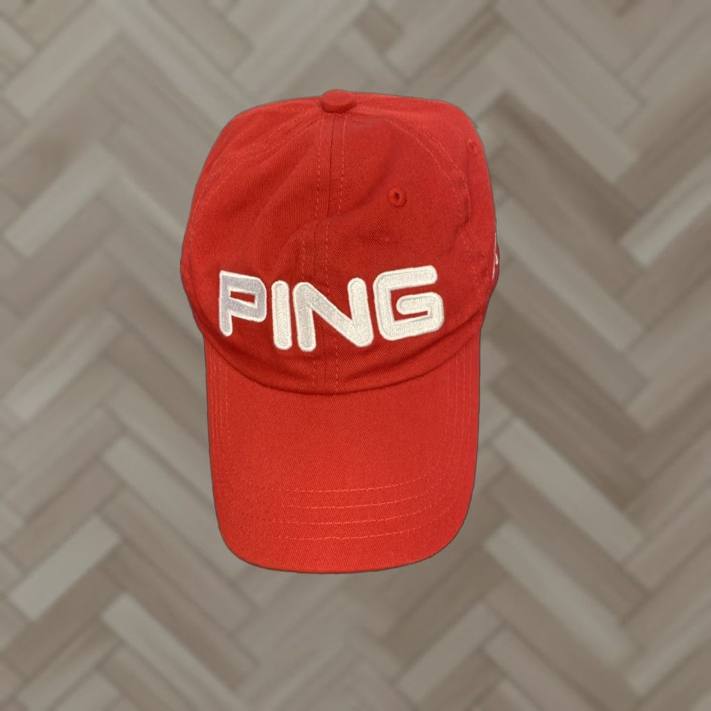 Logo 7 PING G5 Golf Hat Cap - Red Embroidered Logo - Adjustable Strapback Knit Cotton - Unisex Adults - Casual Golf Headwear Size ONE SIZE - 1 Thumbnail