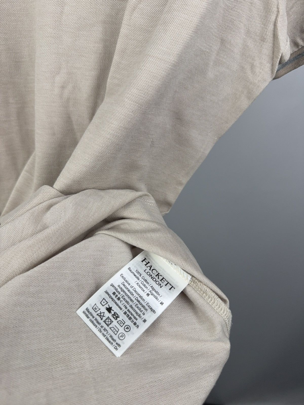Hackett Luxury Hackett Basic London Beige Classic Fit Cotton T-Shirt Size US M / EU 48-50 / 2 - 5 Thumbnail