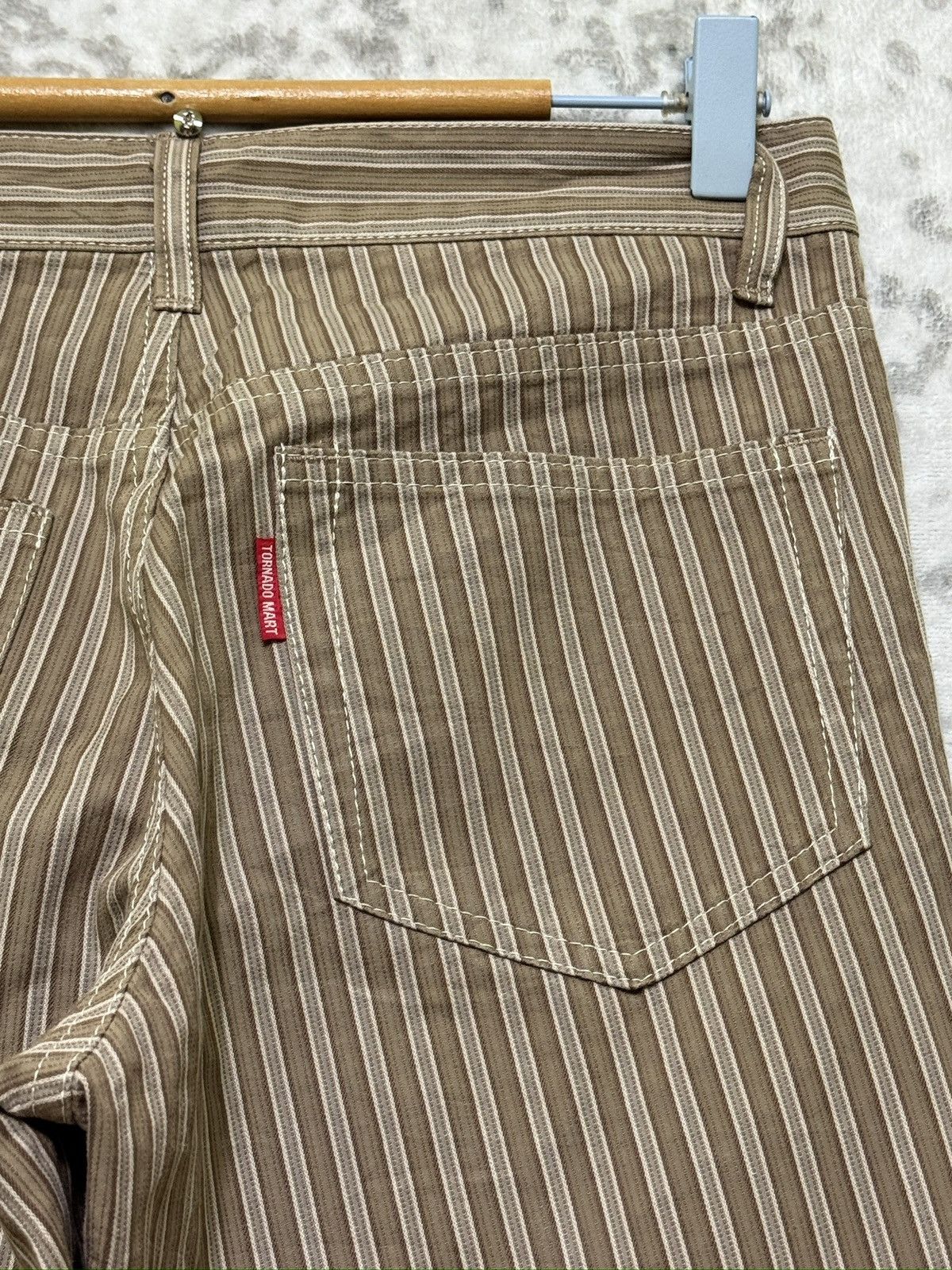 Tornado Mart Tornado Mart Y2K Pinstripe Flared Pants Japanese Archive Size US 28 / EU 44 - 10 Thumbnail