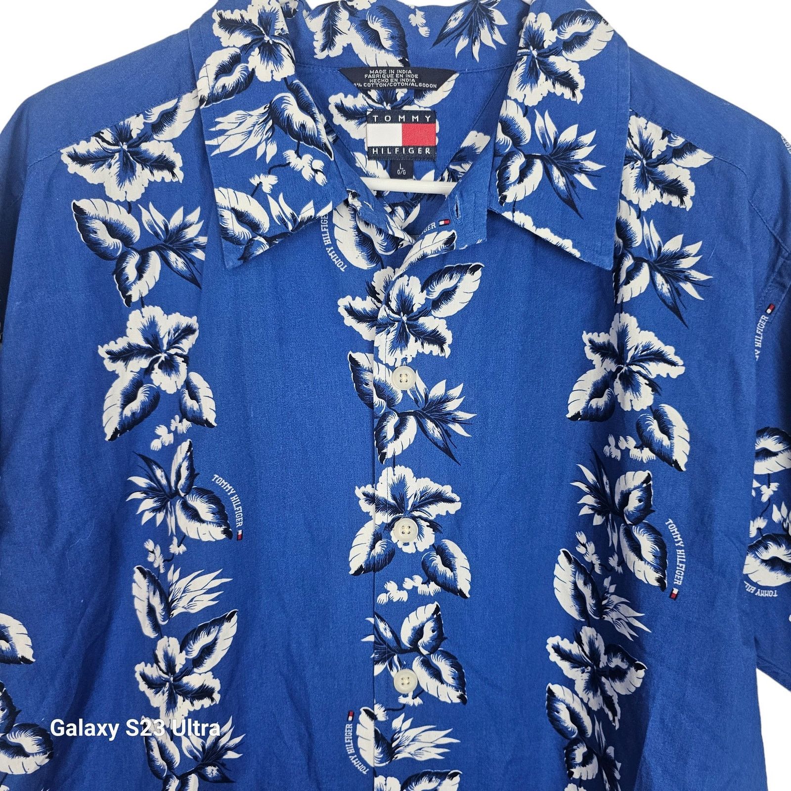 Tommy Hilfiger Tommy Hilfiger Mens Floral Striped Shirt L Resortwear Beach Size US L / EU 52-54 / 3 - 2 Thumbnail