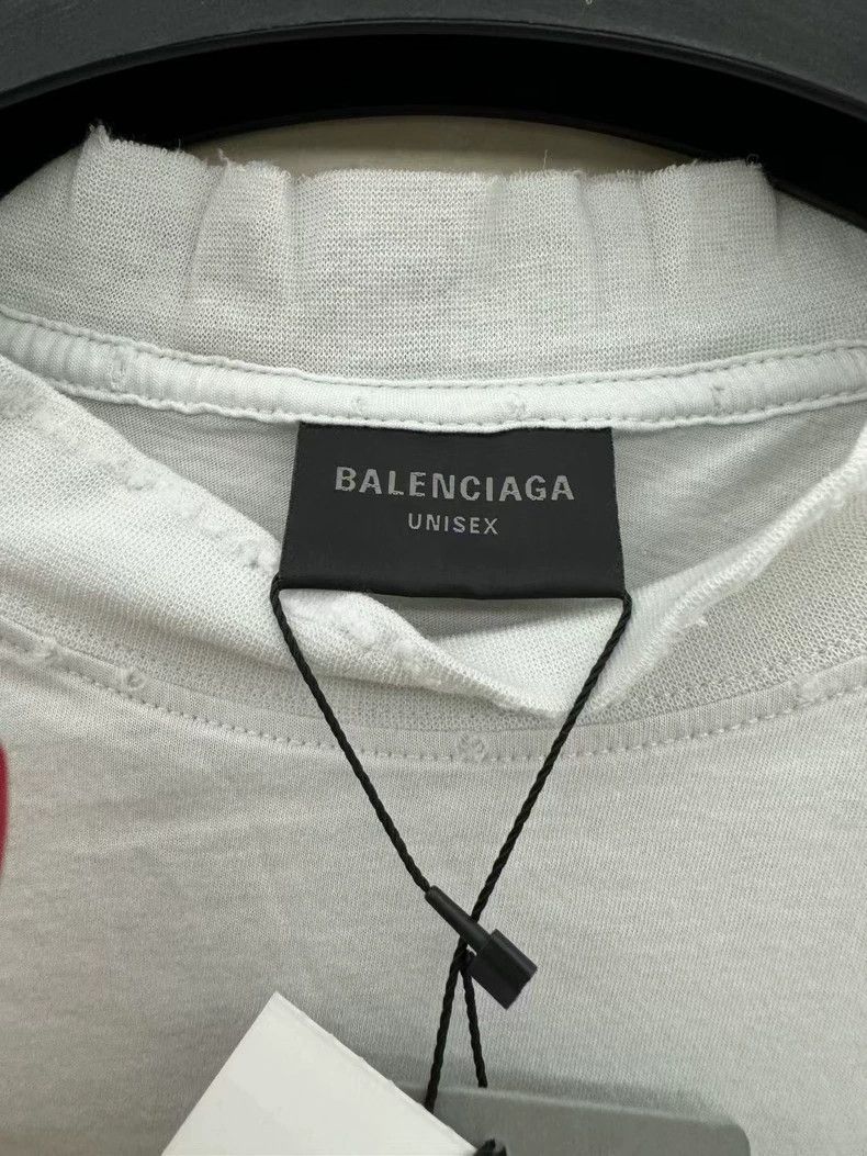 Balenciaga Balenciaga Embroidered logo ripped short sleeves at neckli Size US S / EU 44-46 / 1 - 3 Thumbnail