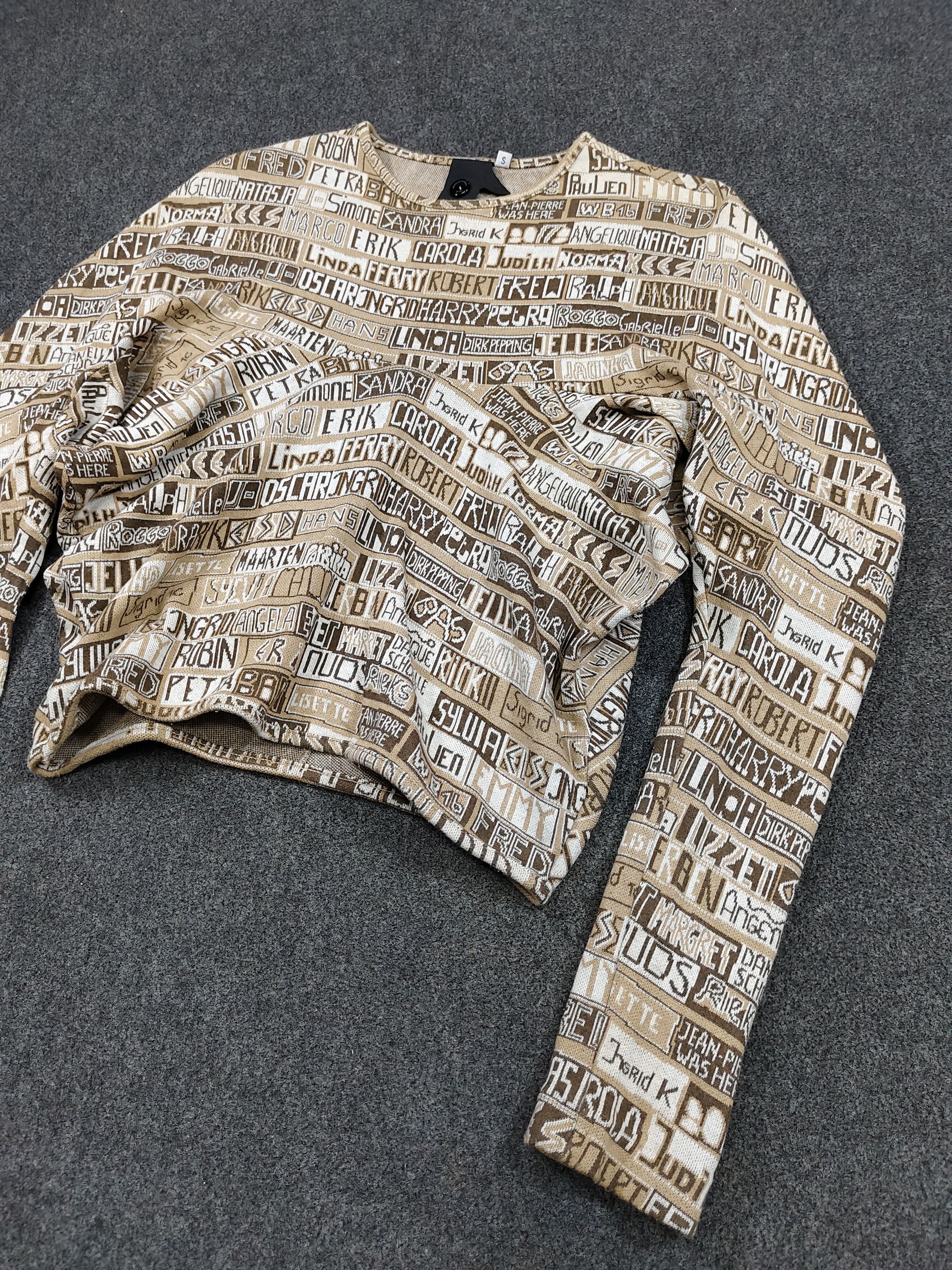 Bernhard Willhelm 2000s Bernhard Willhelm-Archived AOP Typography Batwing Knit Size S / US 4 / IT 40 - 7 Thumbnail