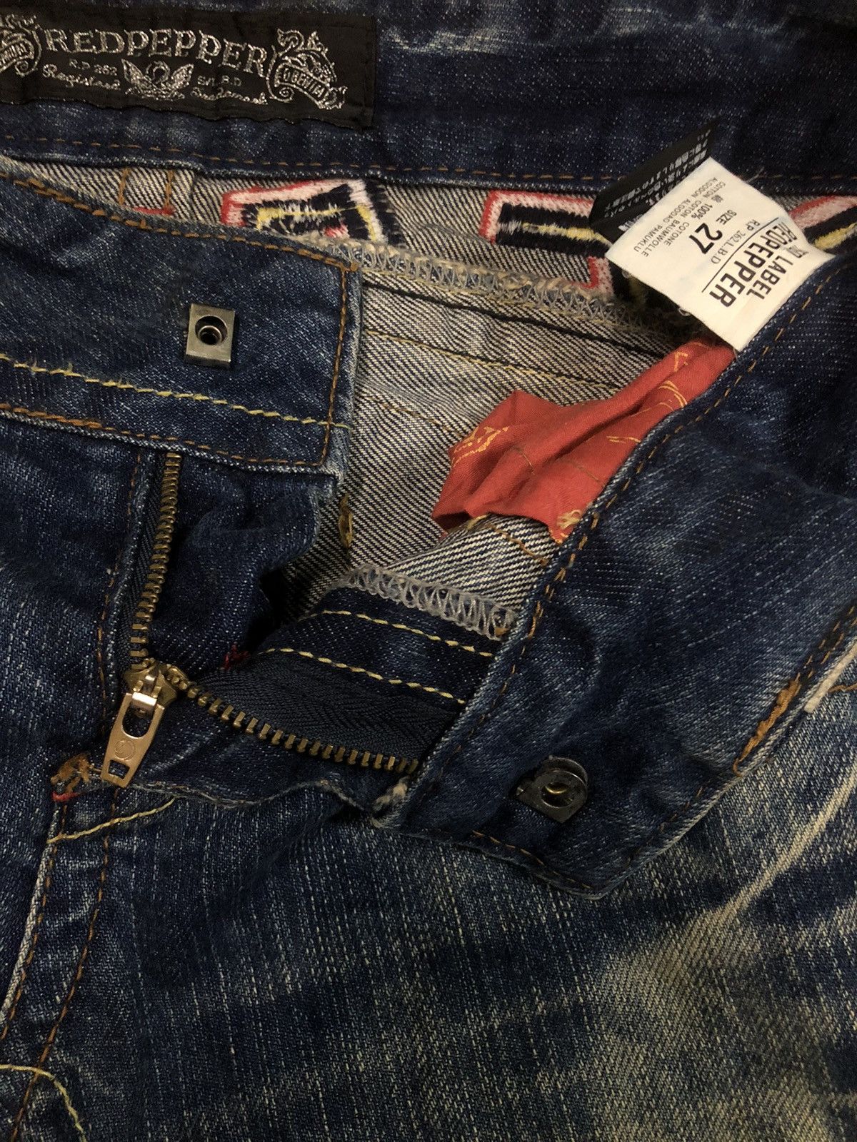 Designer × Japanese Brand × Vintage Vintage Japanese Brand Red Pepper Denim Jeans Size US 30 / EU 46 - 21 Thumbnail