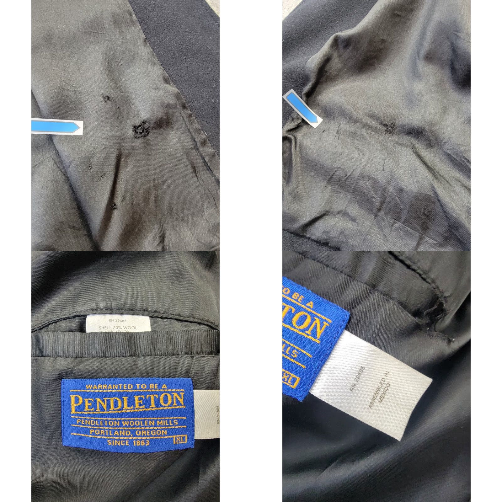 Pendleton Pendleton Overcoat Mens XL Black Wool Nylon Cashmere Winter Classic Long Coat Button Lined Pockets Fall Winter Size US XL / EU 56 / 4 - 8 Thumbnail