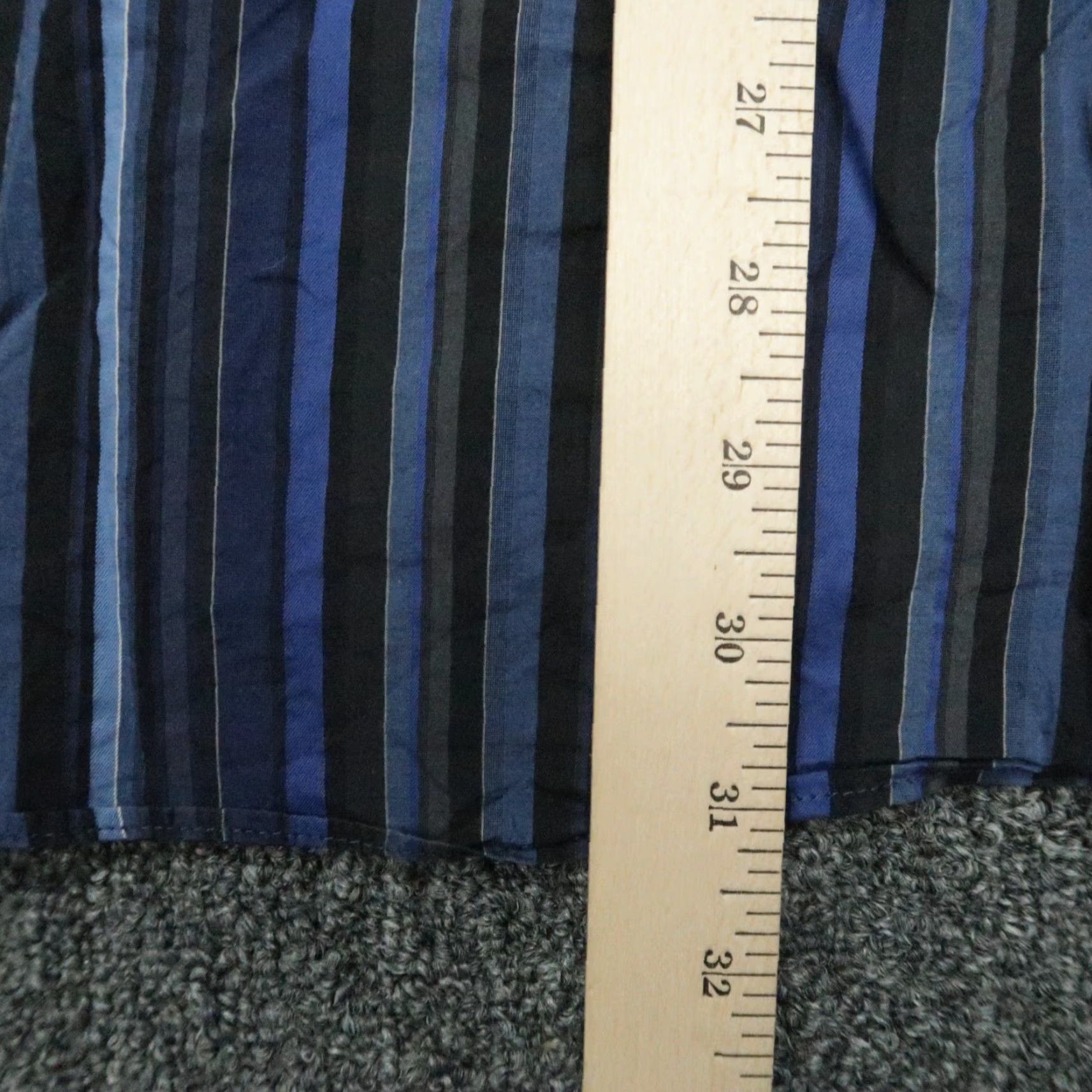 Etro ETRO Blue Black Striped Button-Up Shirt Mens Large Long Sleeve Slim Fit Italy Size US L / EU 52-54 / 3 - 6 Thumbnail