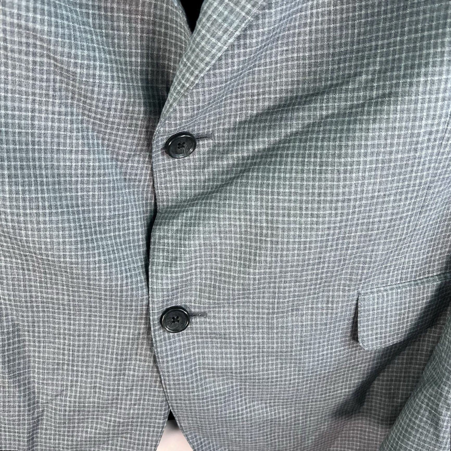 Bonobos VINTAGE Bonobos Italian Wool Check Blazer Sport Coat Men Size 54 Gray Business Casual 2-Piece Size 54R - 5 Thumbnail