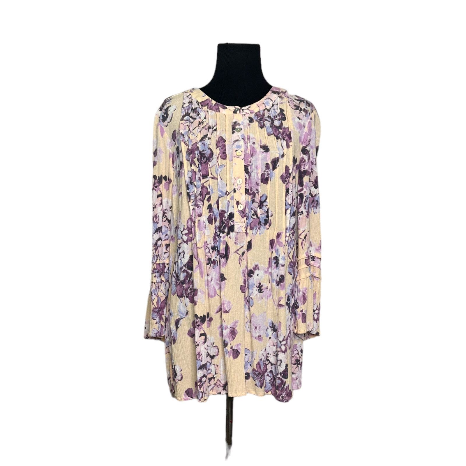 J. Jill J. Jill Pintucked Floral 3/4 Sleeve Tunic Top size M Size M / US 6-8 / IT 42-44 - 11 Thumbnail