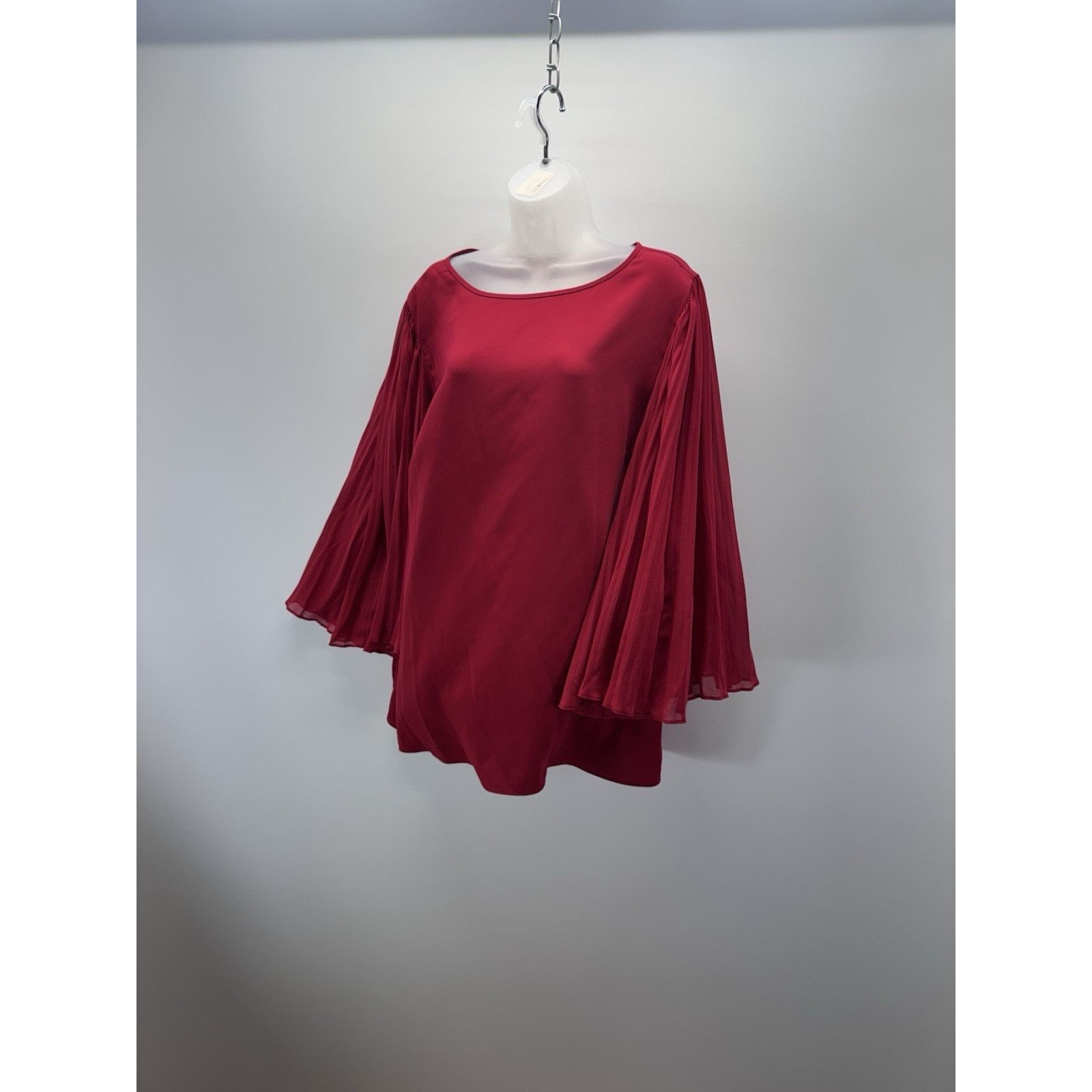 Chicos Chico's Red Accordion Pleated Blouse Women’s Size 3/XL Size XL / US 12-14 / IT 48-50 - 4 Thumbnail