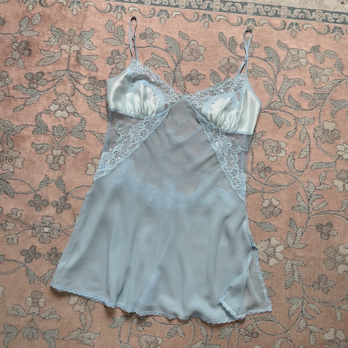 Victoria's Secret Victoria’s Secret Hand-Dyed Blue Silk Slip Dress (XS) Size XS / US 0-2 / IT 36-38 - 10 Thumbnail