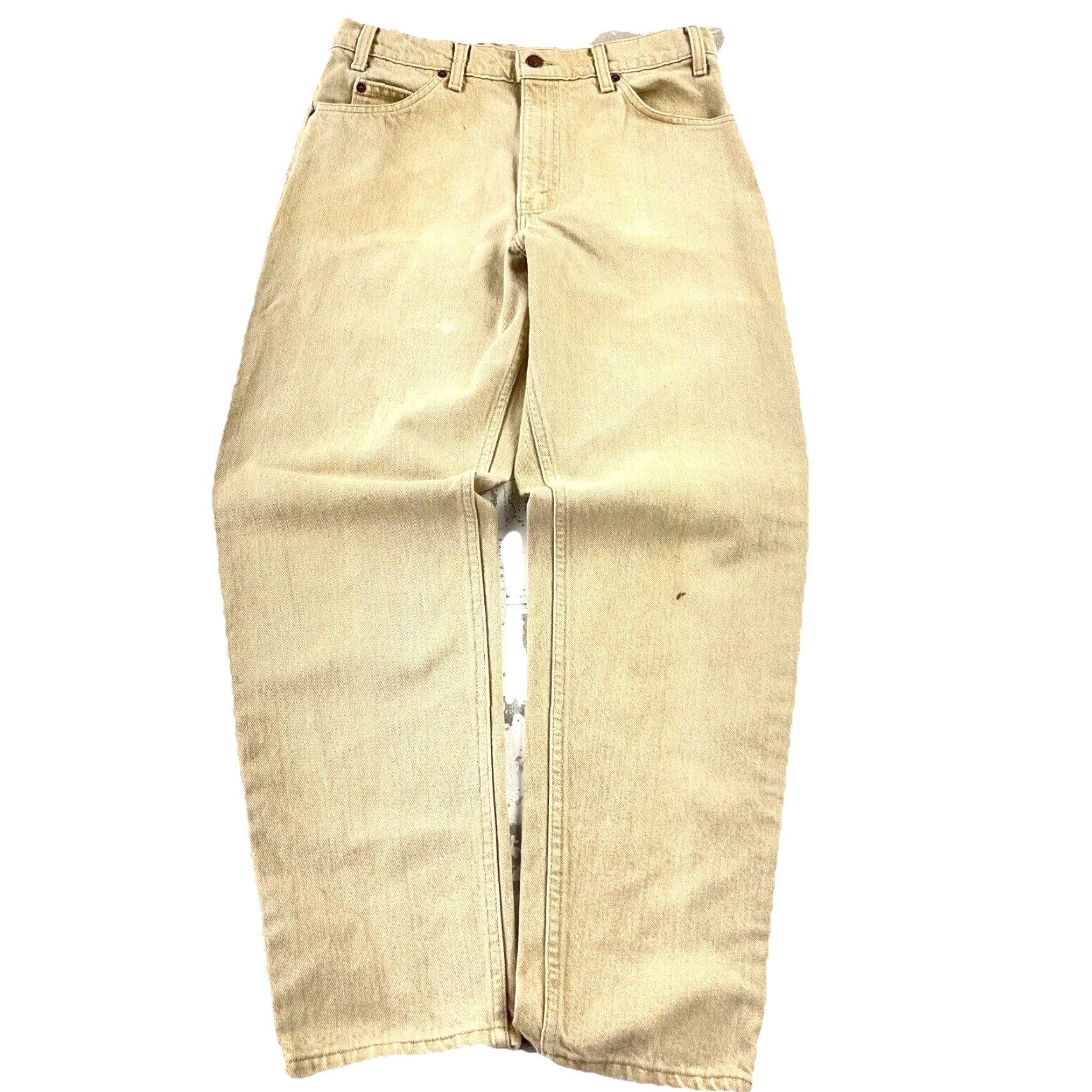 Levi's VINTAGE Levi's 550 Jeans Men 33x30 Relaxed Fit Tapered Leg Tan Beige 90s American Classic Mens Levi's 550 Jeans Size US 33 - 2 Thumbnail