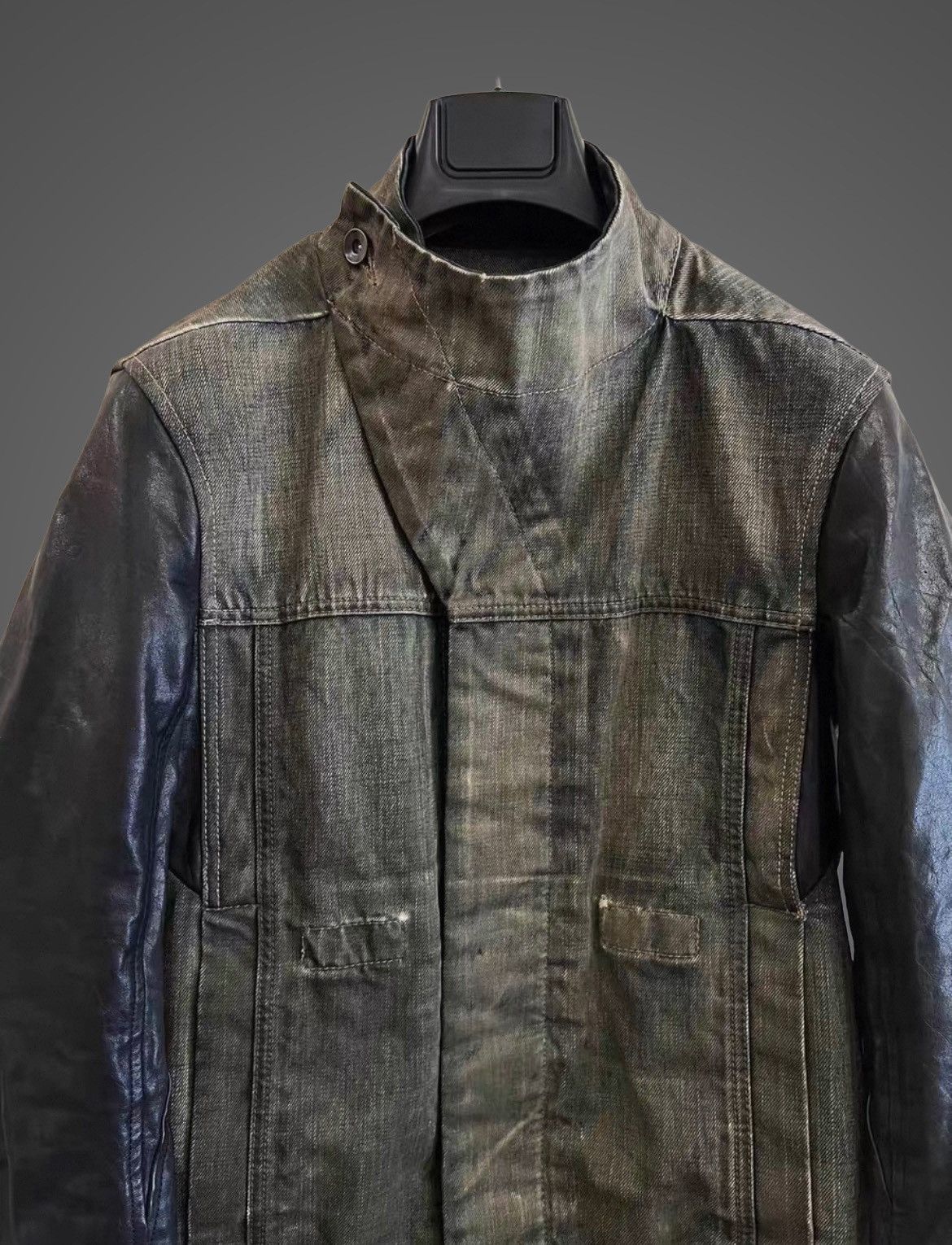 Rick Owens Rick Owens Dark Dust Hybrid Leather Slave Jacket from SS10 Size US S / EU 44-46 / 1 - 7 Thumbnail