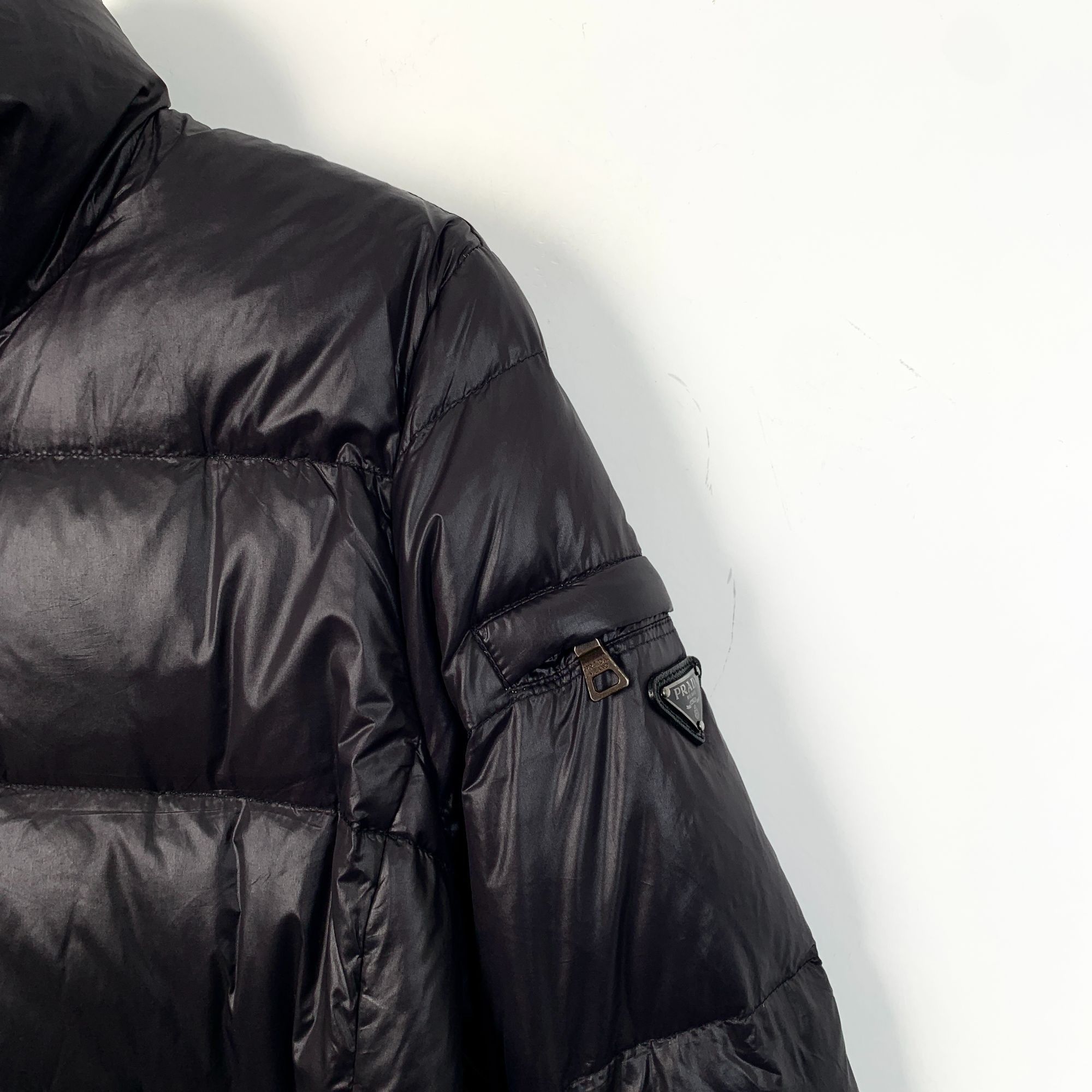 Prada Prada Womens Black Belted Down Puffer Jacket Size S Quilted Size S / US 4 / IT 40 - 7 Thumbnail