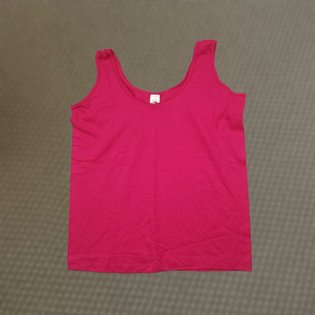 Fruit Of The Loom VINTAGE Fruit of the Loom Pink Blank Tank Top Womens Large 100% Cotton USA Tank Top 80s 90s Vintage Shirt Womens Size L / US 10 / IT 46 - 1 Thumbnail