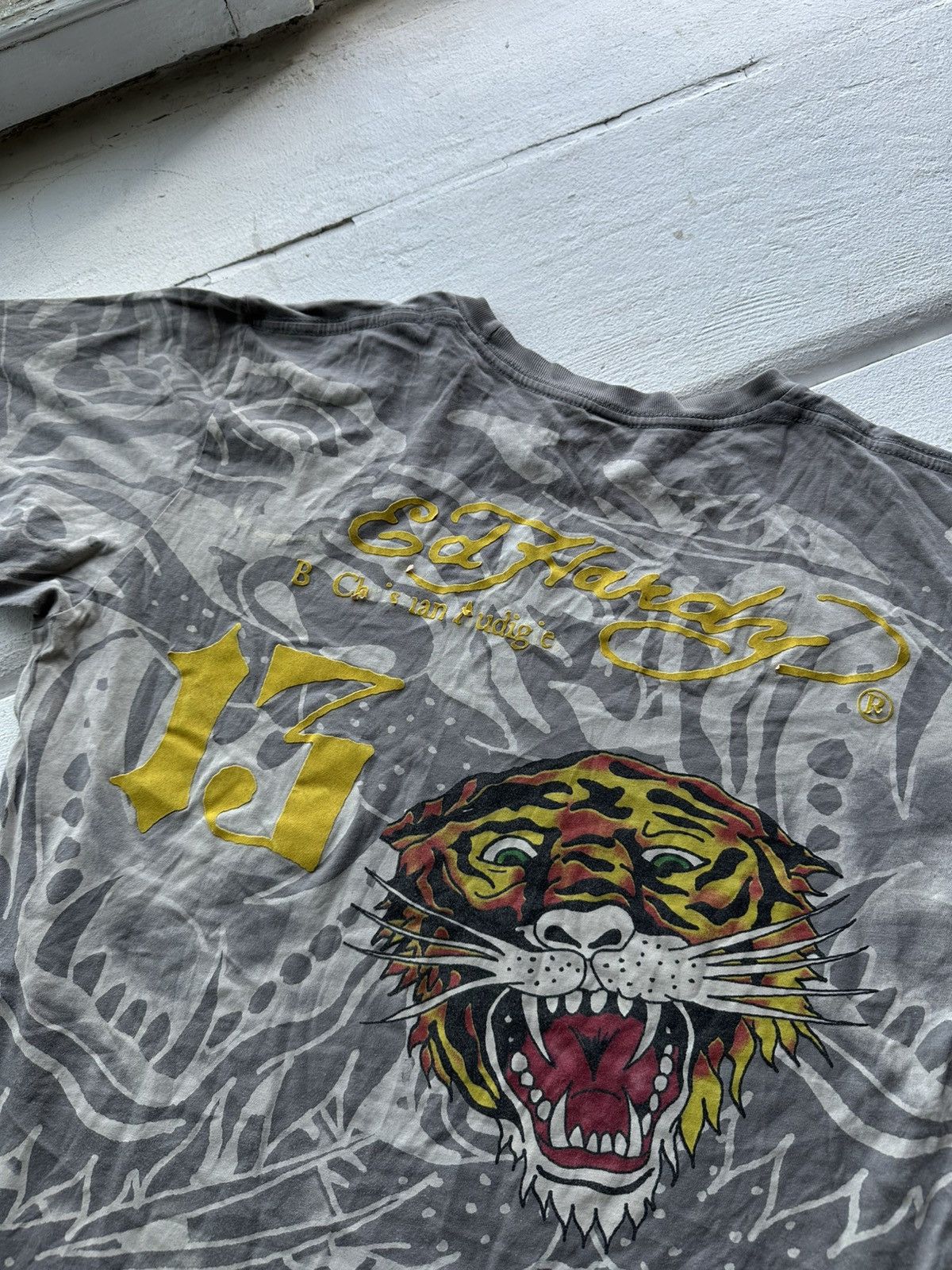 Ed Hardy 🚨ED HARDY OVERPRINT BIG LOGO TIGER CHRISTIAN AUDIGER Size US M / EU 48-50 / 2 - 15 Thumbnail