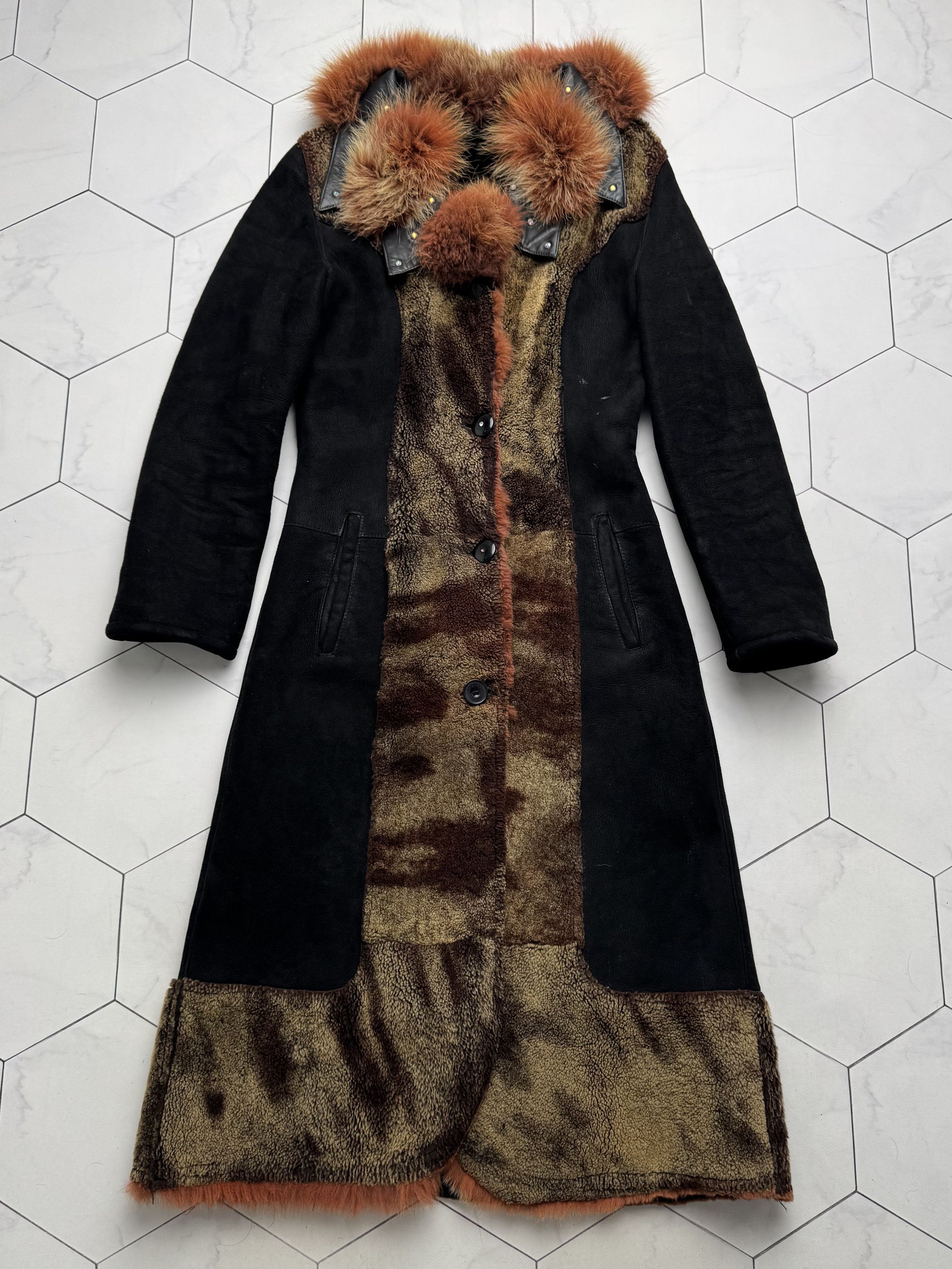 Vintage Vintage Real Sheepskin Coat With Real Fur Neck (B505)E2D15 Size XS / US 0-2 / IT 36-38 - 1 Thumbnail