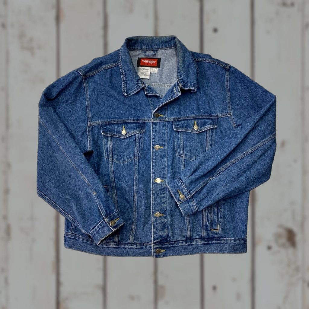 Wrangler VINTAGE Wrangler Hero Denim Jacket Western coat Jacket Regular XL Men Blue Denim Wrangler Rugged Wear Western 90s? Size US XL / EU 56 / 4 - 1 Thumbnail