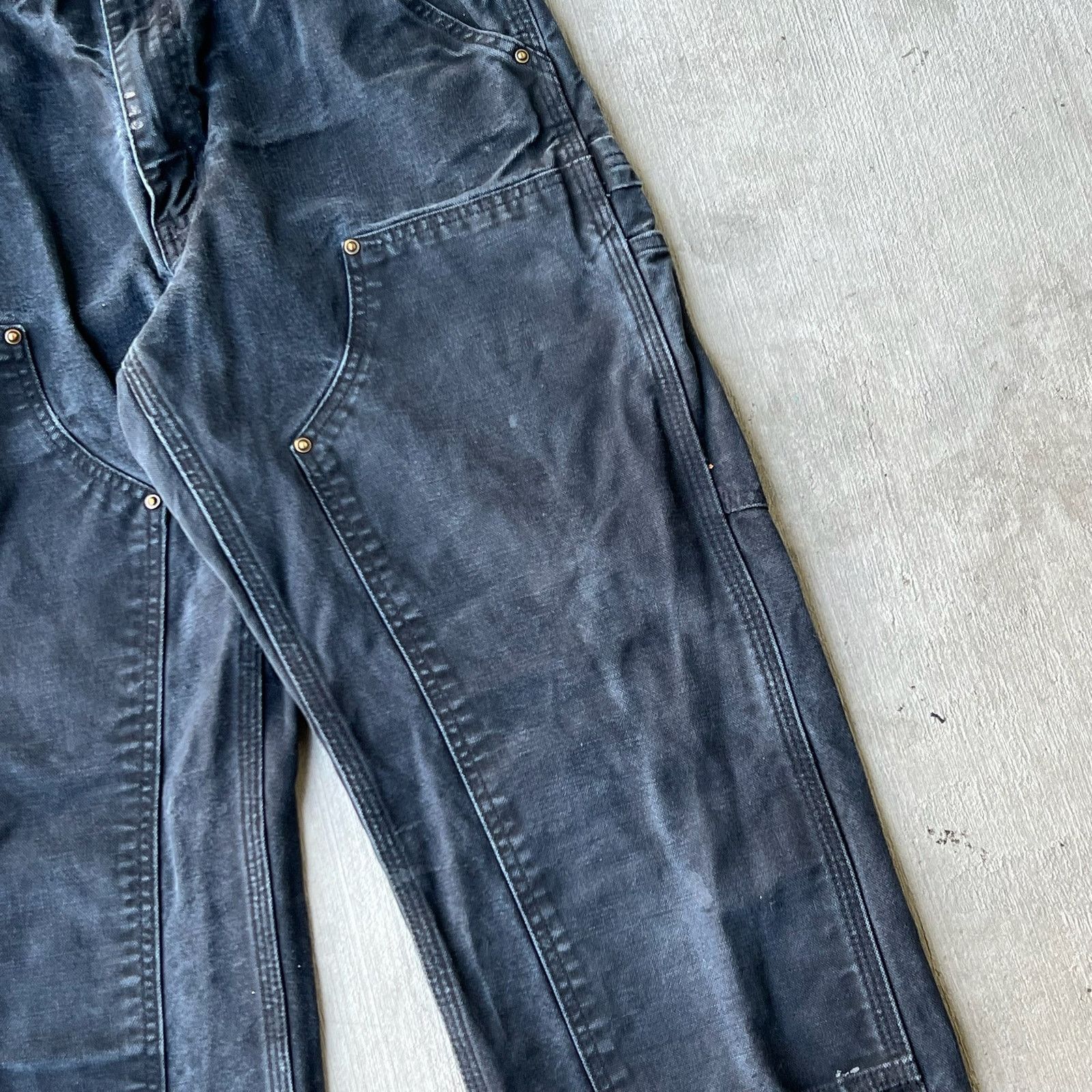 Carhartt × Vintage Carhartt faded black double knee work wear carpenter pants Size US 28 / EU 44 - 3 Thumbnail