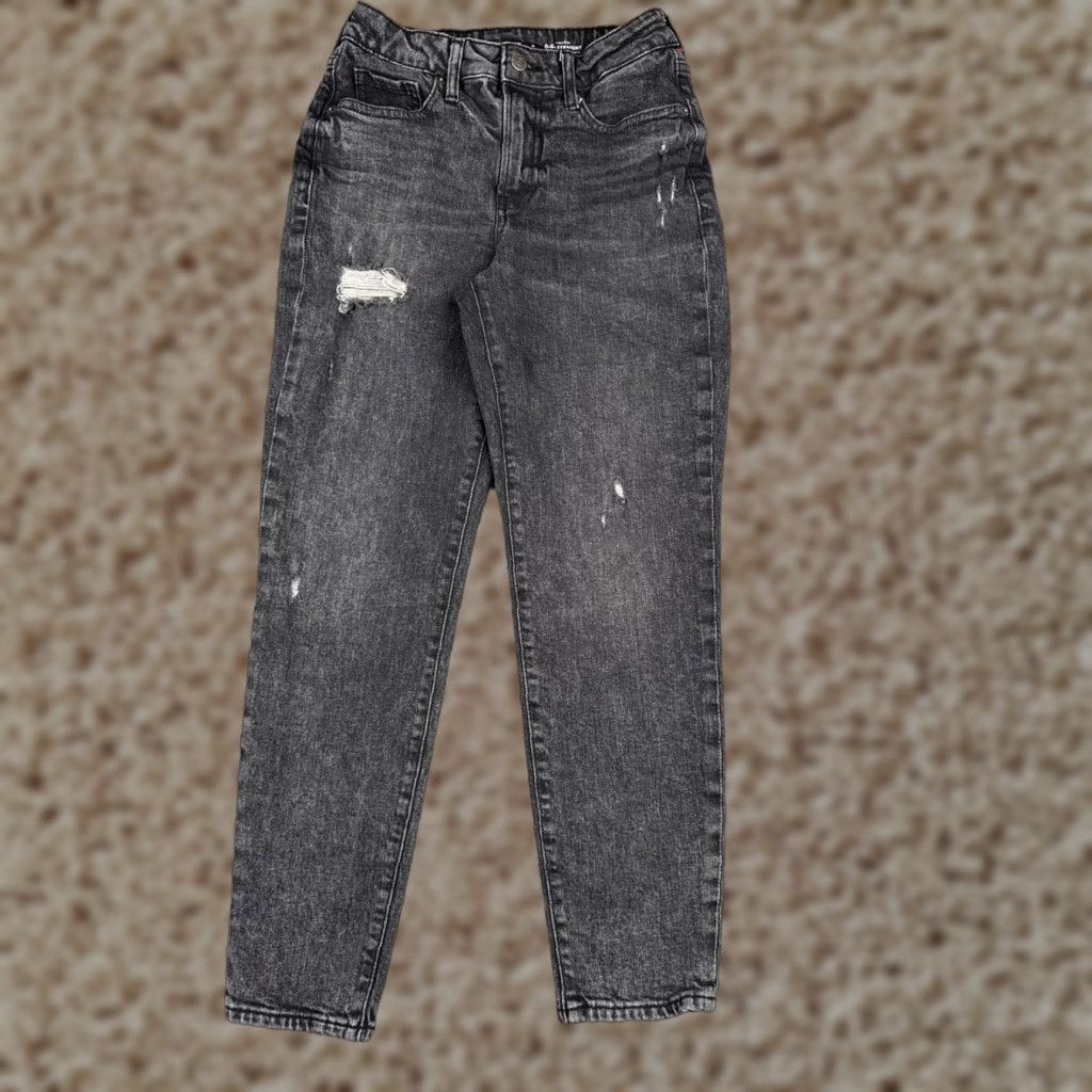 Old Navy Old Navy Jeans Women 0 Black Denim OG Straight Distressed Cotton High Rise 24x26 Size 25" / US 0 / IT 36 - 1 Thumbnail