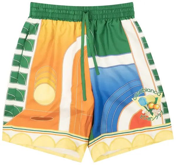 Casablanca o1mle0326 Drawstring Shorts Reve De Tennis in Multicolor Size US 34 / EU 50 - 1 Thumbnail