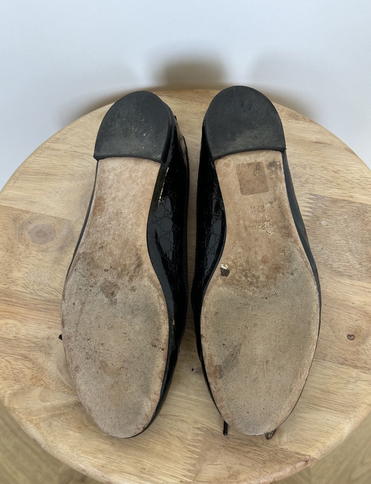 Gucci Gucci Black Microguccissima Patent Leather Ballet Flats Size US 6.5 / IT 36.5 - 9 Thumbnail