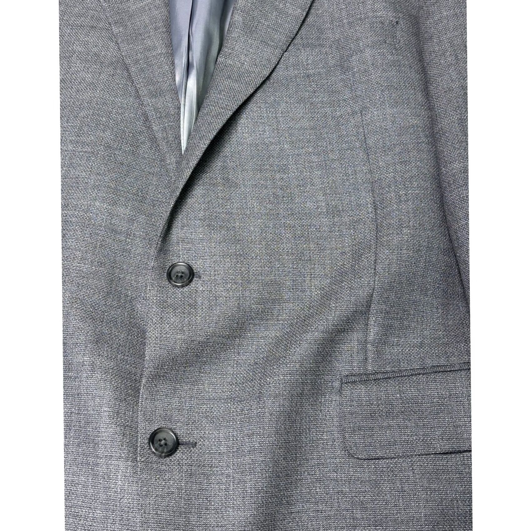 Vintage Paul Betenly Men's Grey Wool Blend Suit Jacket Blazer Size 44R Size 44R - 2 Thumbnail