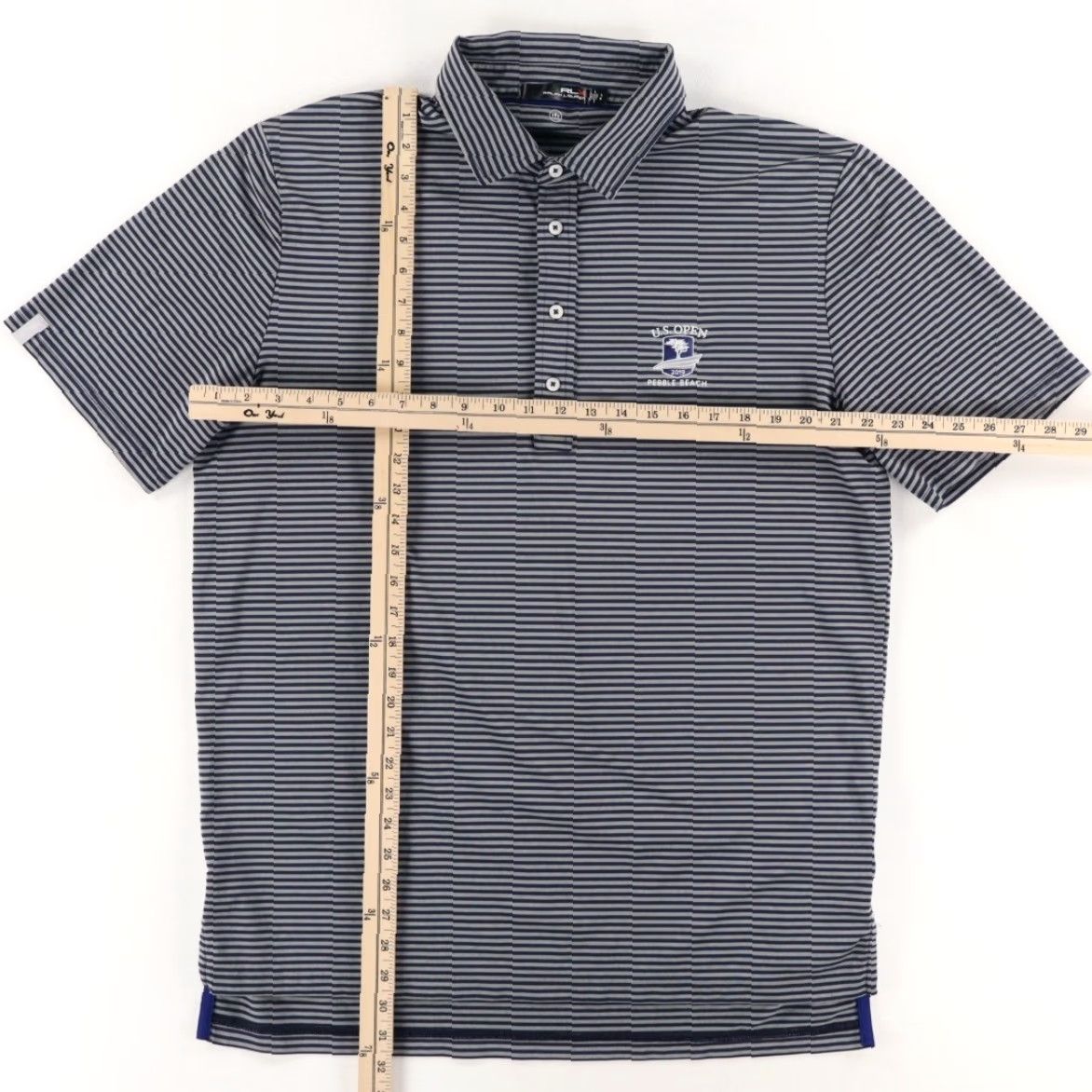 RLX Ralph Lauren RLX Ralph Lauren US Open Pebble Beach Striped Polo Shirt Navy Men's L Size US L / EU 52-54 / 3 - 3 Thumbnail