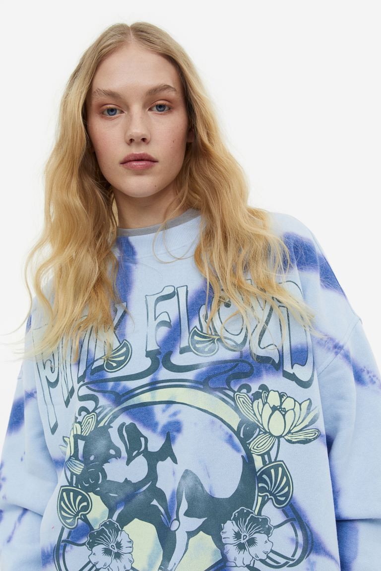 Pink Floyd Pink Floyd Logo Print Oversized Tie-Dye Sweatshirt H&M 2023 Size S / US 4 / IT 40 - 7 Thumbnail