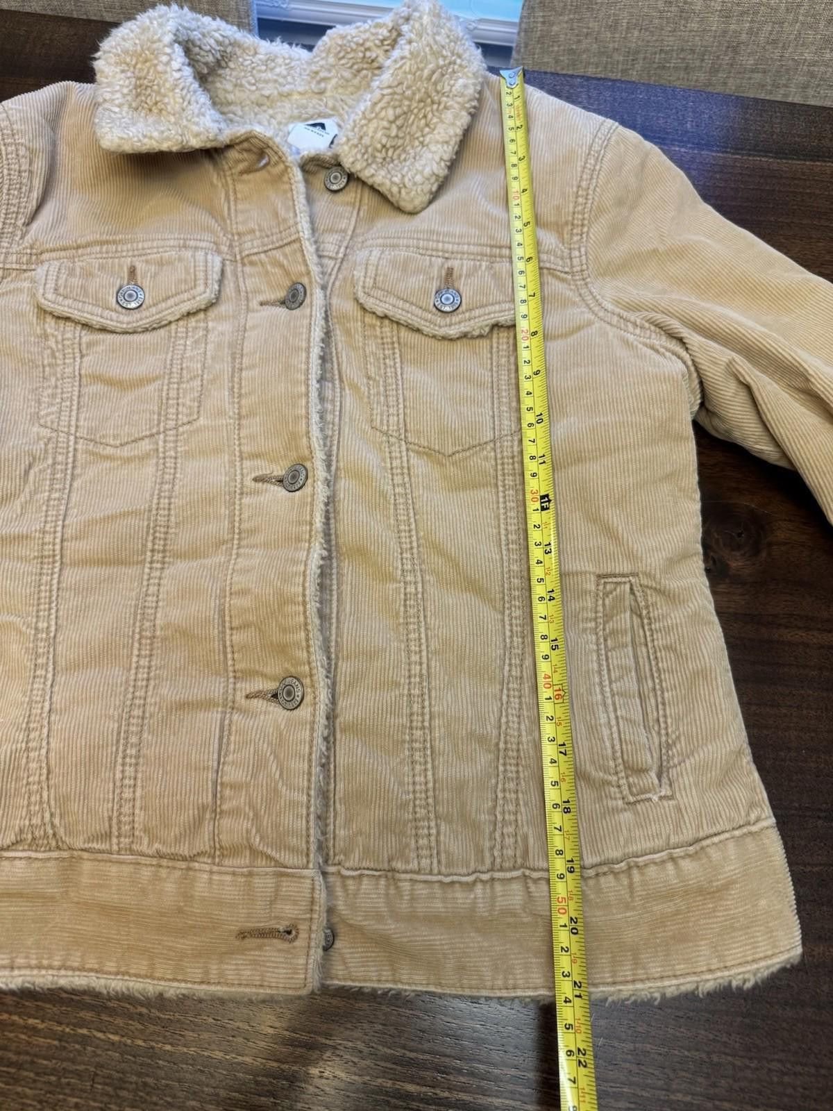 Gap Women’s M Y2K Gap Corduroy Tan Fur Lined Button Up Jacket Size M / US 6-8 / IT 42-44 - 6 Thumbnail