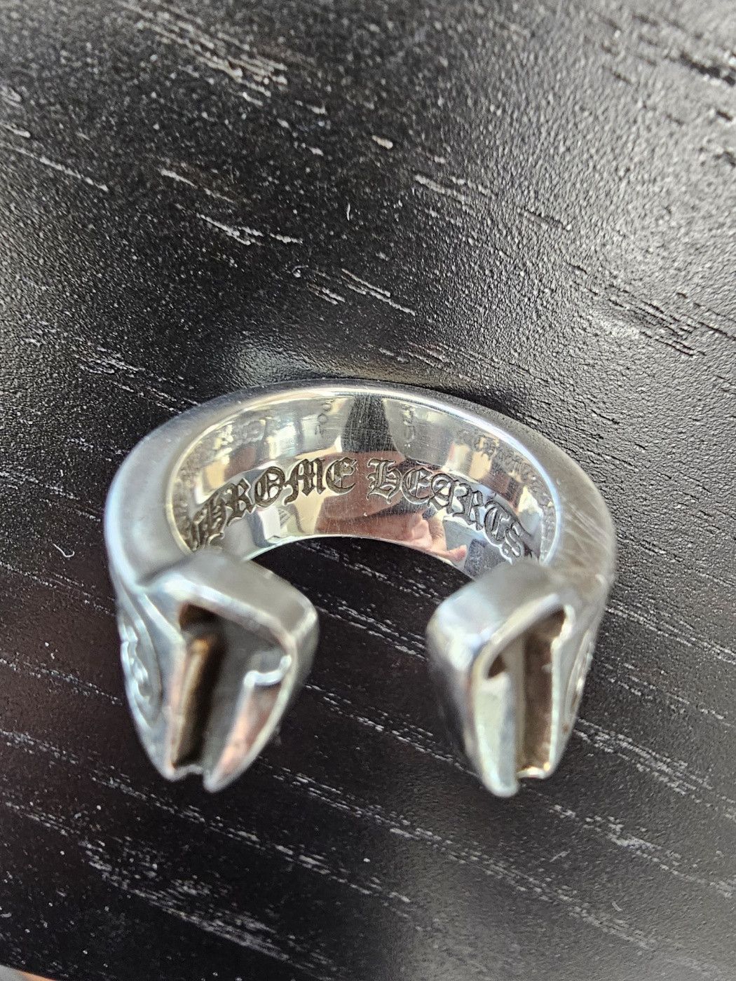 image of Chrome Hearts Scroll Ring in Silver, Men's