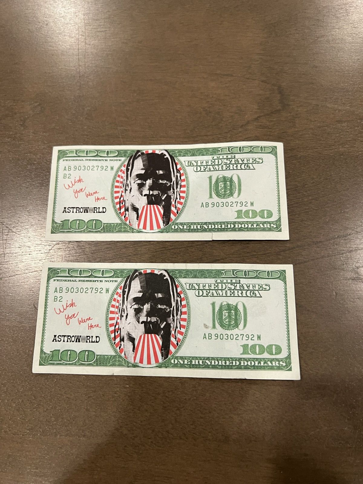 Travis Scott Travis Scott Astroworld 2x $100 Bill / 2x Season Pass Combo Size ONE SIZE - 2 Thumbnail