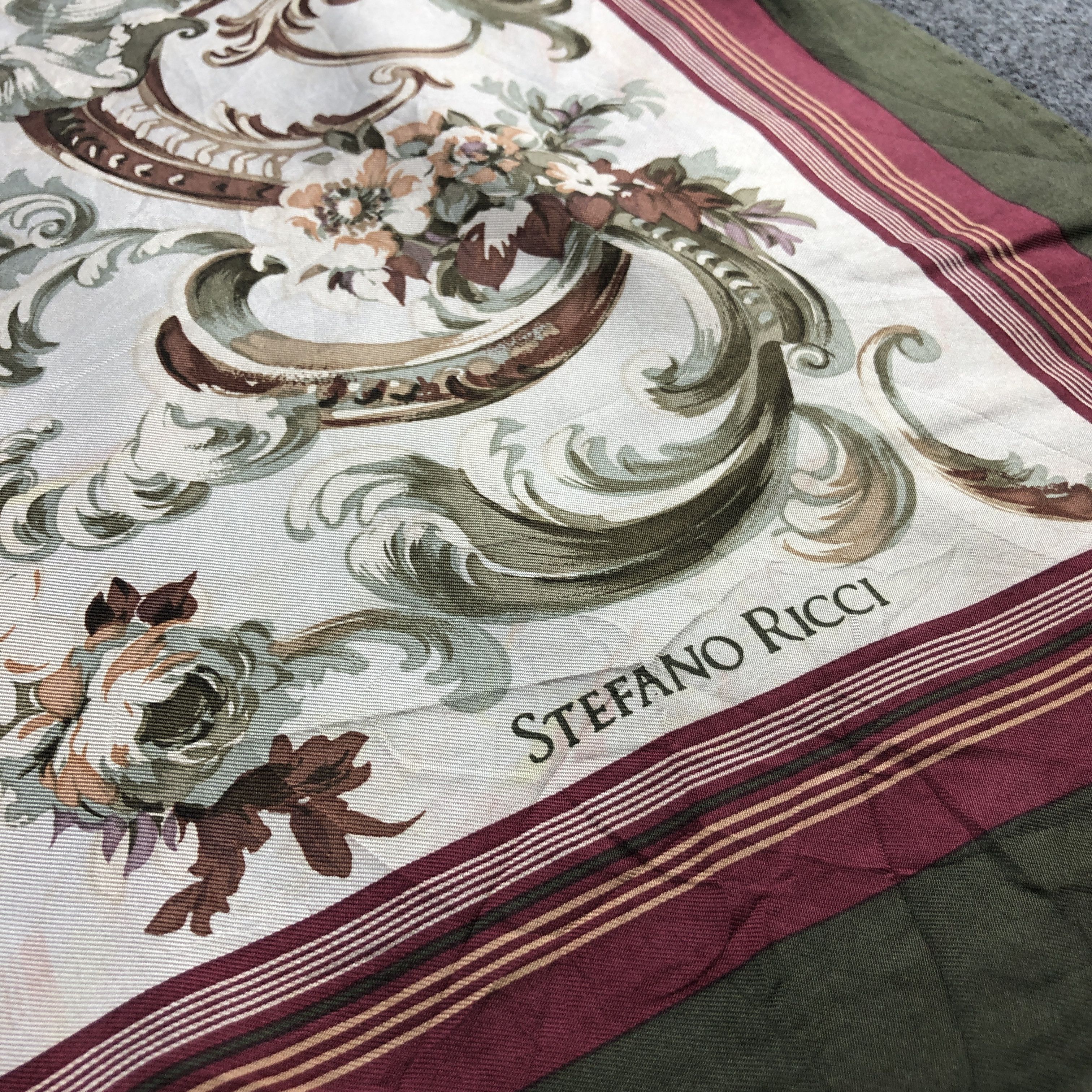 Stefano Ricci Stefano Ricci Floral Hand Rolled Silk Scarf M1179 Size ONE SIZE - 8 Thumbnail
