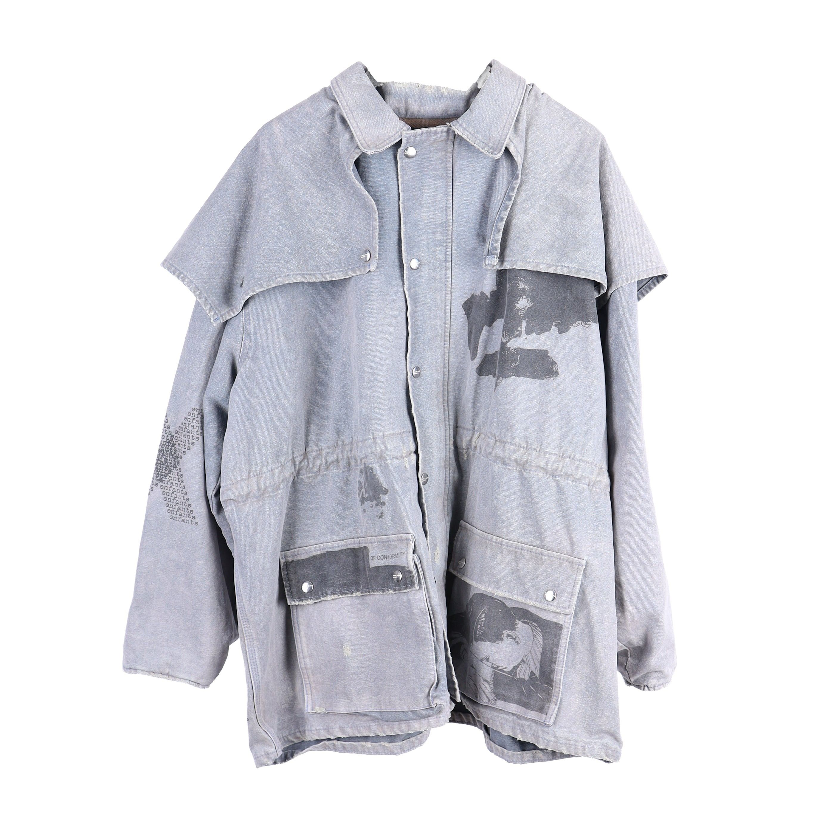 Enfants Riches Deprimes ERD GREY SCREENPRINTED PARKA Size US XL / EU 56 / 4 - 1 Thumbnail