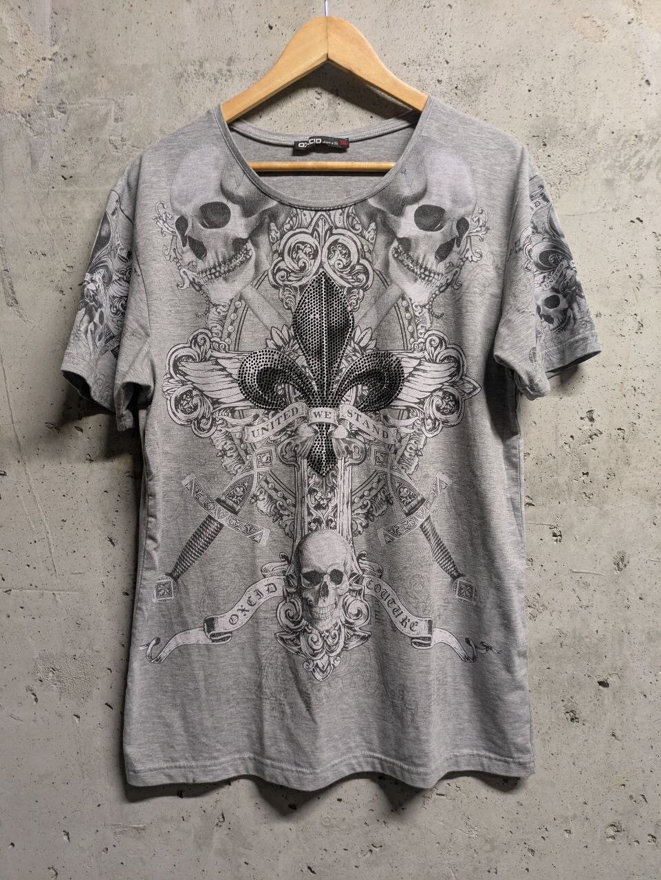 Affliction Sculls rhinestone shirt y2k affliction style Size US XL / EU 56 / 4 - 1 Thumbnail